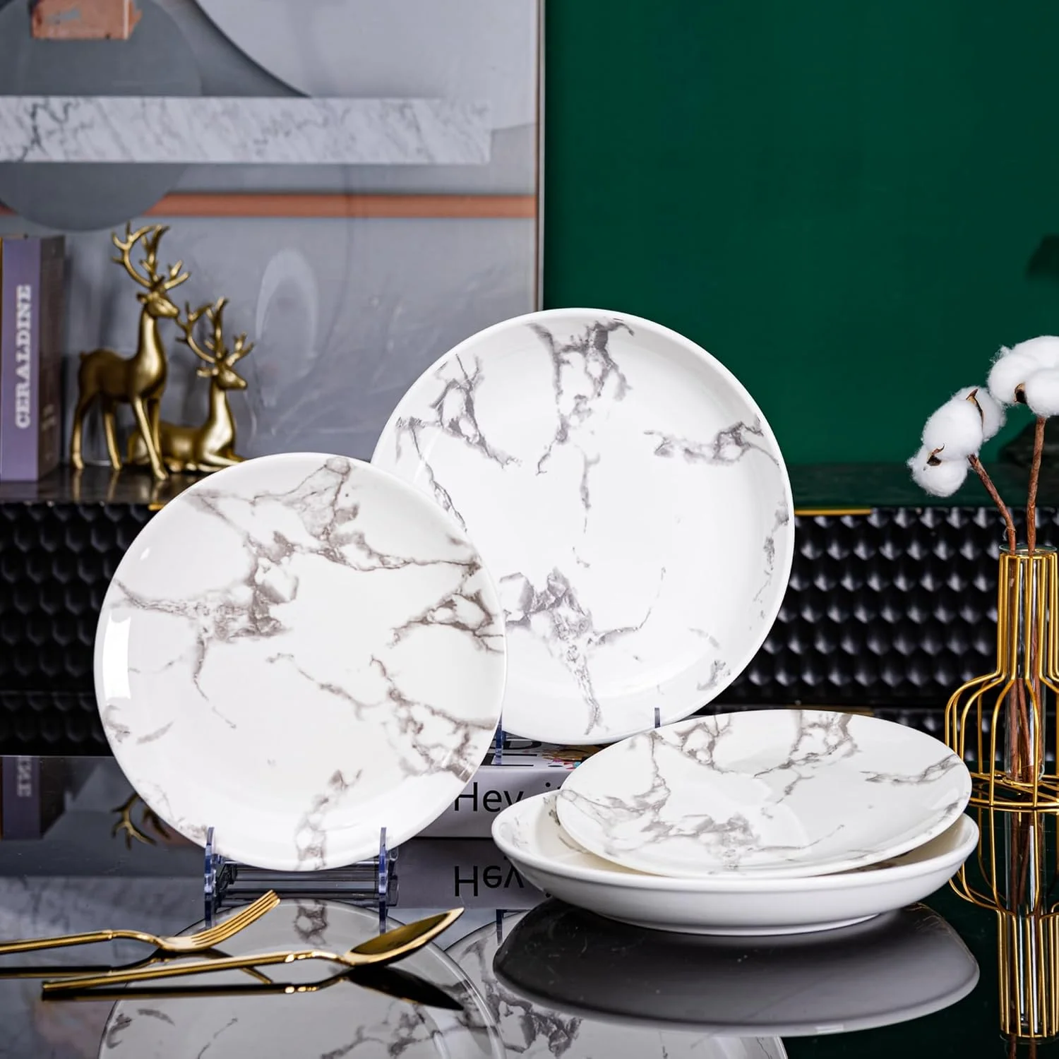 سرویس ظروف غذاخوری سرامیکی با طرح مرمر زیبا - شامل 4 عدد بشقاب 10.2 اینچی، 4 عدد بشقاب 9 اینچی، 4 عدد کاسه 5.5 اینچی | قابل استفاده در مایکروویو و ماشین ظرفشویی | سرویس ظروف بادوام و شیک برای خانه و آشپزخانه سرویس ظروف غذاخوری سرامیکی با طرح مرمر زیبا - شامل 4 عدد بشقاب 10.2 اینچی، 4 عدد بشقاب 9 اینچی، 4 عدد کاسه 5.5 اینچی | قابل استفاده در مایکروویو و ماشین ظرفشویی | سرویس ظروف بادوام و شیک برای خانه و آشپزخانه