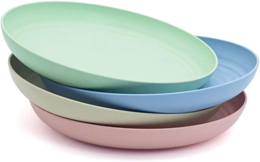 ست بشقاب 4 عددی کاه گندم BERAM، ظروف غذاخوری سازگار با محیط زیست، بشقاب های سبک وزن و نشکن 25 سانتی متری برای استفاده روزمره، ظروف آشپزخانه قابل استفاده مجدد، نعلبکی و دیس پذیرایی ست بشقاب 4 عددی کاه گندم BERAM، ظروف غذاخوری سازگار با محیط زیست، بشقاب های سبک وزن و نشکن 25 سانتی متری برای استفاده روزمره، ظروف آشپزخانه قابل استفاده مجدد، نعلبکی و دیس پذیرایی