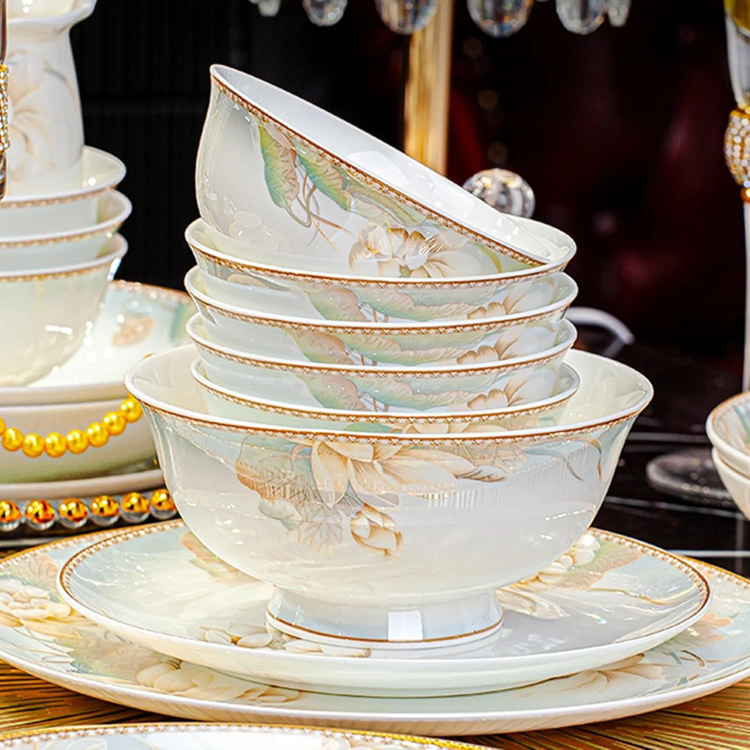 سرویس غذاخوری 56 پارچه FOTN، ظروف آشپزخانه چینی مدرن لوکس، شامل بشقاب، کاسه برنج، قاشق، چاپستیک، دیس ماهی و قابلمه سوپ برای 10 نفر، مناسب مهمانی خانوادگی و دوستانه سرویس غذاخوری 56 پارچه FOTN، ظروف آشپزخانه چینی مدرن لوکس، شامل بشقاب، کاسه برنج، قاشق، چاپستیک، دیس ماهی و قابلمه سوپ برای 10 نفر، مناسب مهمانی خانوادگی و دوستانه