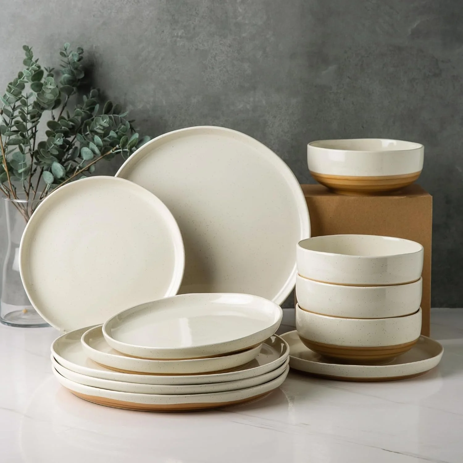 سرویس غذاخوری 24 پارچه سنگی خالدار GBHOME برای 6 نفر - سرویس غذاخوری مدرن، دست ساز با لبه موج دار منحصر به فرد، قابل شستشو در ماشین ظرفشویی و استفاده در مایکروویو، شامل بشقاب و کاسه، بژ سرویس غذاخوری 24 پارچه سنگی خالدار GBHOME برای 6 نفر - سرویس غذاخوری مدرن، دست ساز با لبه موج دار منحصر به فرد، قابل شستشو در ماشین ظرفشویی و استفاده در مایکروویو، شامل بشقاب و کاسه، بژ