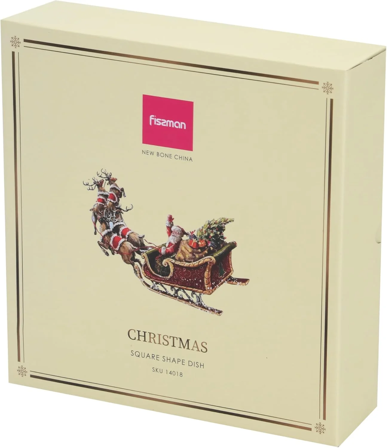 ظرف سرو مربع شکل فیسمن 22.5 سانتی متر، ظرف سرو چینی با طرح کریسمس، طراحی زیبا، مخصوص فصل کریسمس ظرف سرو مربع شکل فیسمن 22.5 سانتی متر، ظرف سرو چینی با طرح کریسمس، طراحی زیبا، مخصوص فصل کریسمس