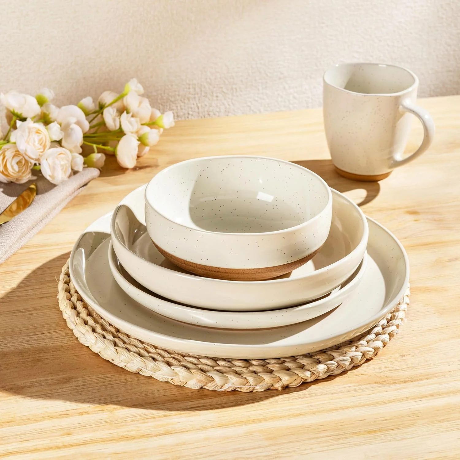 سرویس غذاخوری 24 پارچه سنگی خالدار GBHOME برای 6 نفر - سرویس غذاخوری مدرن، دست ساز با لبه موج دار منحصر به فرد، قابل شستشو در ماشین ظرفشویی و استفاده در مایکروویو، شامل بشقاب و کاسه، بژ سرویس غذاخوری 24 پارچه سنگی خالدار GBHOME برای 6 نفر - سرویس غذاخوری مدرن، دست ساز با لبه موج دار منحصر به فرد، قابل شستشو در ماشین ظرفشویی و استفاده در مایکروویو، شامل بشقاب و کاسه، بژ