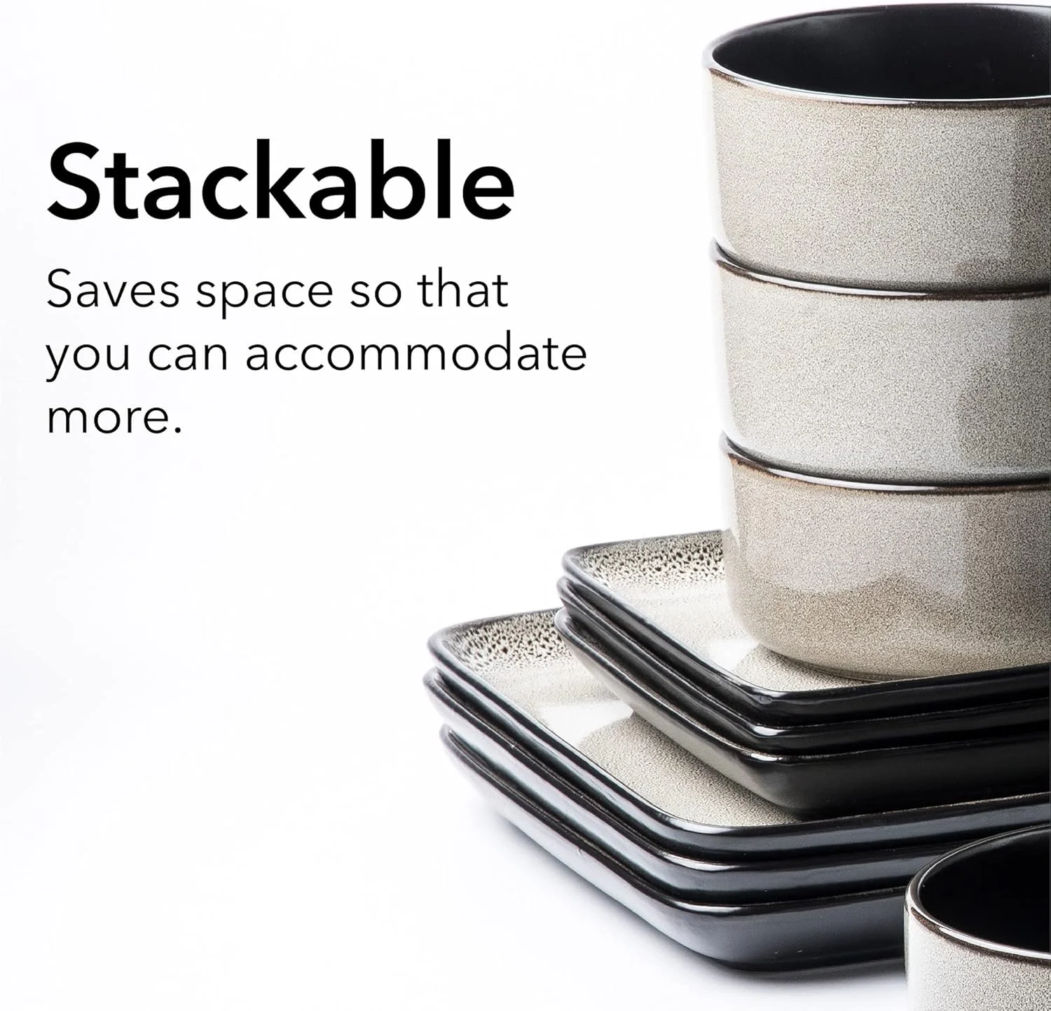 سرویس غذاخوری 16 پارچه آرورا فلاکار مربعی از جنس سنگ، مناسب برای 4 نفر، شامل بشقاب غذاخوری، بشقاب پیش دستی، کاسه غلات و لیوان - لعاب واکنش گرا خاکستری سرویس غذاخوری 16 پارچه آرورا فلاکار مربعی از جنس سنگ، مناسب برای 4 نفر، شامل بشقاب غذاخوری، بشقاب پیش دستی، کاسه غلات و لیوان - لعاب واکنش گرا خاکستری