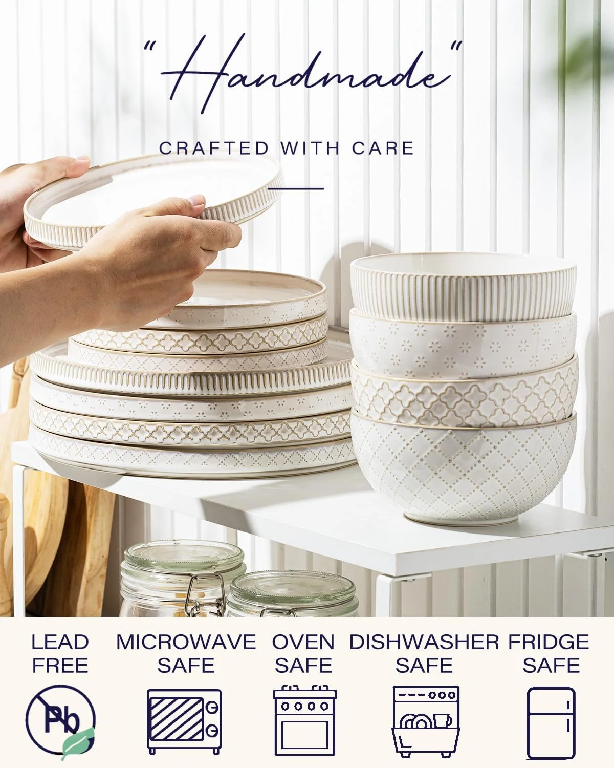 سرویس ظروف غذاخوری گت استار، ست بشقاب و کاسه (بشقاب 10.5 اینچی + بشقاب 8 اینچی + کاسه 6 اینچی) برای 4 نفر، قابل استفاده در مایکروویو و ماشین ظرفشویی، ست 12 تکه ظروف غذاخوری سرامیکی سرویس ظروف غذاخوری گت استار، ست بشقاب و کاسه (بشقاب 10.5 اینچی + بشقاب 8 اینچی + کاسه 6 اینچی) برای 4 نفر، قابل استفاده در مایکروویو و ماشین ظرفشویی، ست 12 تکه ظروف غذاخوری سرامیکی