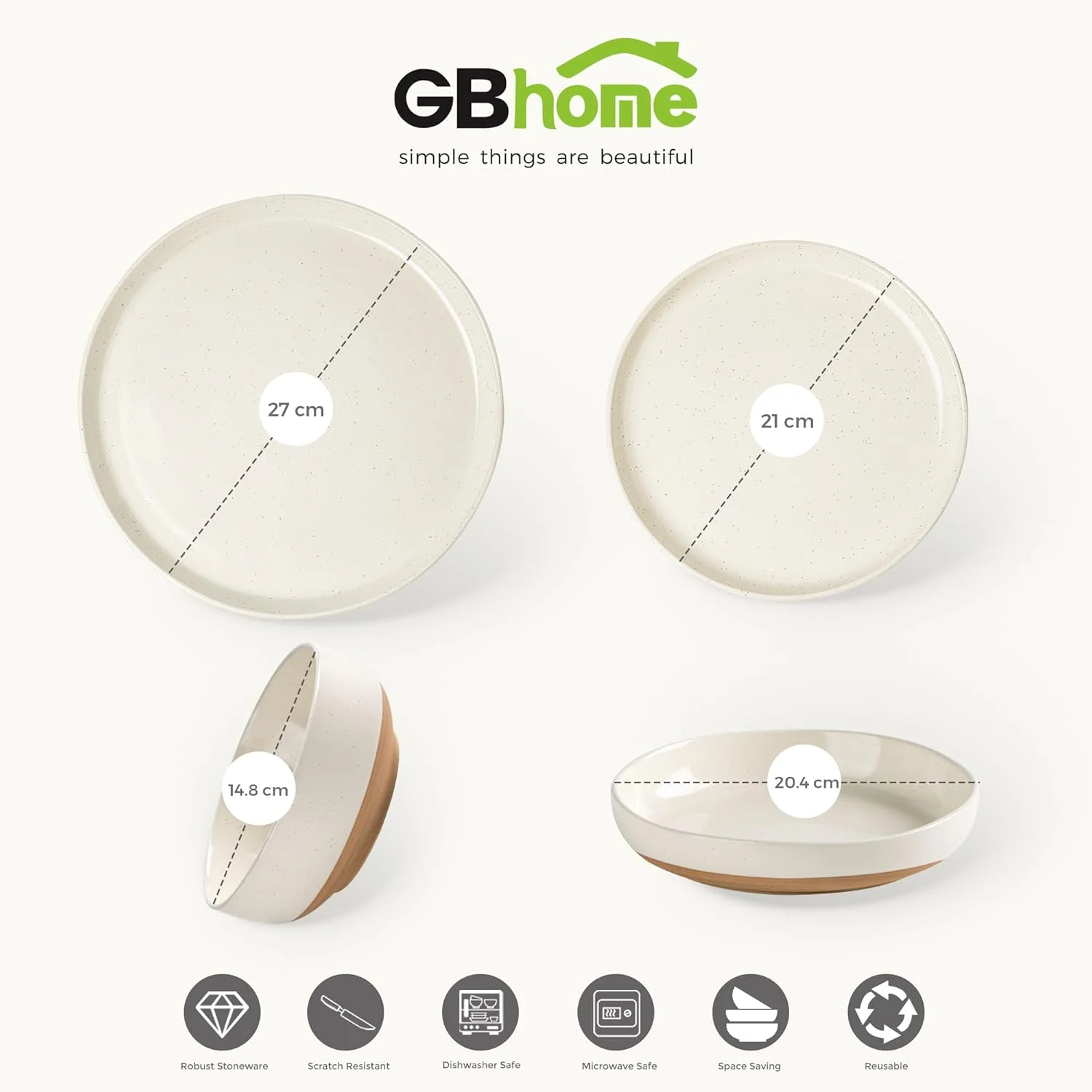 سرویس غذاخوری 24 پارچه سنگی خالدار GBHOME برای 6 نفر - سرویس غذاخوری مدرن، دست ساز با لبه موج دار منحصر به فرد، قابل شستشو در ماشین ظرفشویی و استفاده در مایکروویو، شامل بشقاب و کاسه، بژ سرویس غذاخوری 24 پارچه سنگی خالدار GBHOME برای 6 نفر - سرویس غذاخوری مدرن، دست ساز با لبه موج دار منحصر به فرد، قابل شستشو در ماشین ظرفشویی و استفاده در مایکروویو، شامل بشقاب و کاسه، بژ