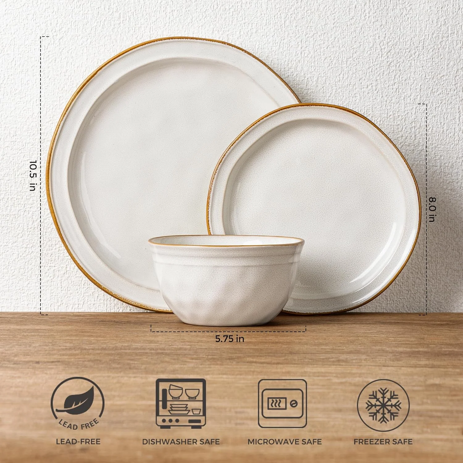 سرویس ظروف غذاخوری سرامیکی GBHOME، ست بشقاب و کاسه با لعاب واکنشگر دست ساز، مقاوم در برابر لب پریدگی و ترک خوردگی | قابل شستشو در ماشین ظرفشویی و استفاده در مایکروویو، سرویس ظروف برای 4 نفر (12 تکه) سرویس ظروف غذاخوری سرامیکی GBHOME، ست بشقاب و کاسه با لعاب واکنشگر دست ساز، مقاوم در برابر لب پریدگی و ترک خوردگی | قابل شستشو در ماشین ظرفشویی و استفاده در مایکروویو، سرویس ظروف برای 4 نفر (12 تکه)