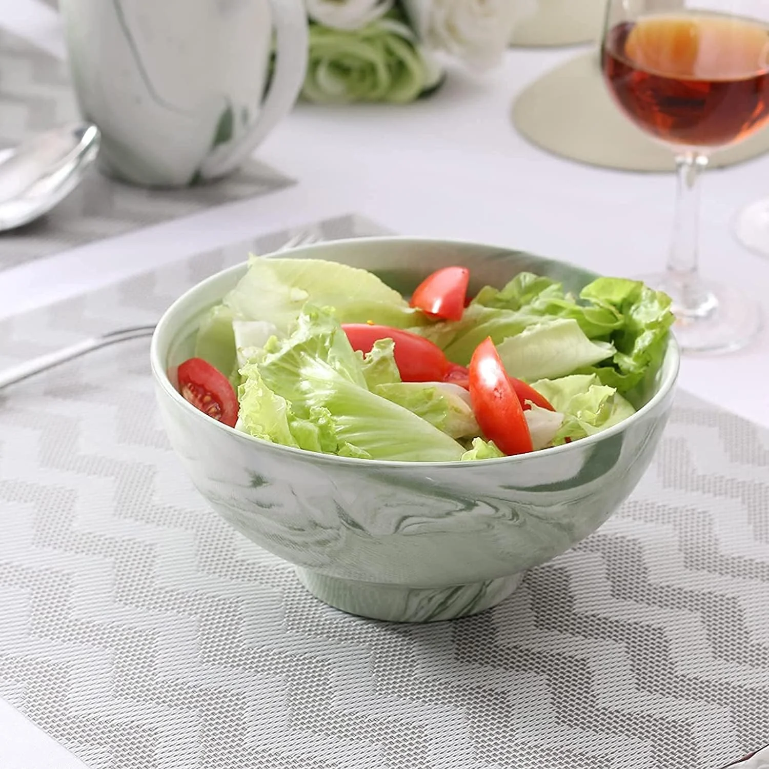 سرویس ظروف غذاخوری GFSuwqj - سرویس لوکس ظروف، ست 32 تکه ظروف غذاخوری سرامیکی چینی با طرح سبز شامل 8 بشقاب غذاخوری، بشقاب دسر، کاسه، لیوان سرویس ظروف غذاخوری GFSuwqj - سرویس لوکس ظروف، ست 32 تکه ظروف غذاخوری سرامیکی چینی با طرح سبز شامل 8 بشقاب غذاخوری، بشقاب دسر، کاسه، لیوان