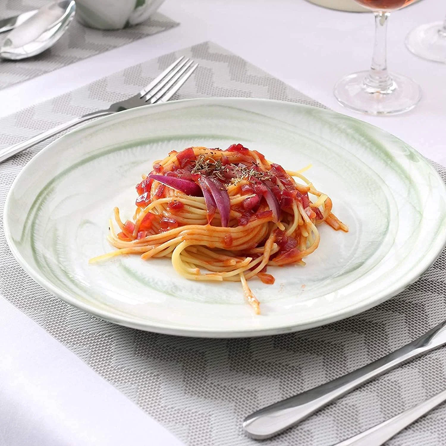 سرویس ظروف غذاخوری GFSuwqj - سرویس لوکس ظروف، ست 32 تکه ظروف غذاخوری سرامیکی چینی با طرح سبز شامل 8 بشقاب غذاخوری، بشقاب دسر، کاسه، لیوان سرویس ظروف غذاخوری GFSuwqj - سرویس لوکس ظروف، ست 32 تکه ظروف غذاخوری سرامیکی چینی با طرح سبز شامل 8 بشقاب غذاخوری، بشقاب دسر، کاسه، لیوان