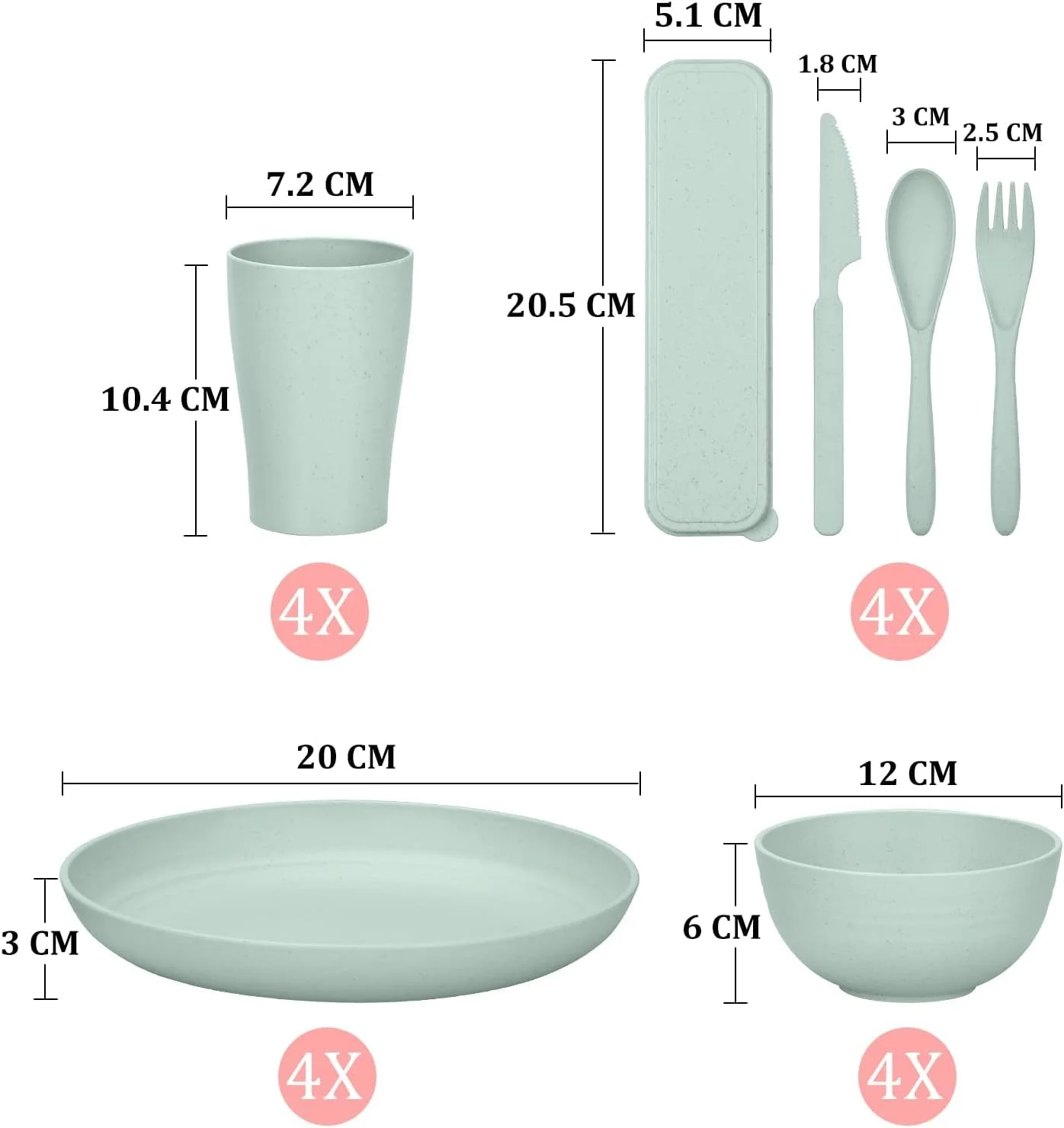 ست ظروف غذاخوری پلاستیکی 28 تکه نشکن KASTWAVE - ست غذاخوری سبک، رنگارنگ و بادوام برای کمپینگ، پیک نیک و موارد دیگر ست ظروف غذاخوری پلاستیکی 28 تکه نشکن KASTWAVE - ست غذاخوری سبک، رنگارنگ و بادوام برای کمپینگ، پیک نیک و موارد دیگر