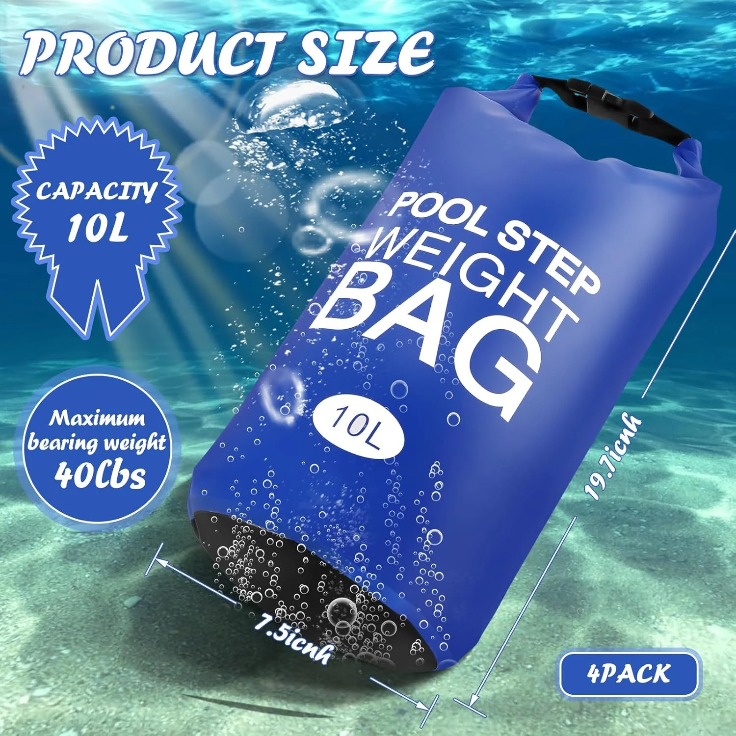 وزنه های پله استخر جهانی، وزنه های نردبان استخر ضد آب 10 لیتری بدون شکستگی کیسه های شن نردبان استخر بالای زمین، وزنه های پله تاشو استخر برای پله های استخر، پر کردن آسان و سریع شن (آبی - 4 عدد) وزنه های پله استخر جهانی، وزنه های نردبان استخر ضد آب 10 لیتری بدون شکستگی کیسه های شن نردبان استخر بالای زمین، وزنه های پله تاشو استخر برای پله های استخر، پر کردن آسان و سریع شن (آبی - 4 عدد)