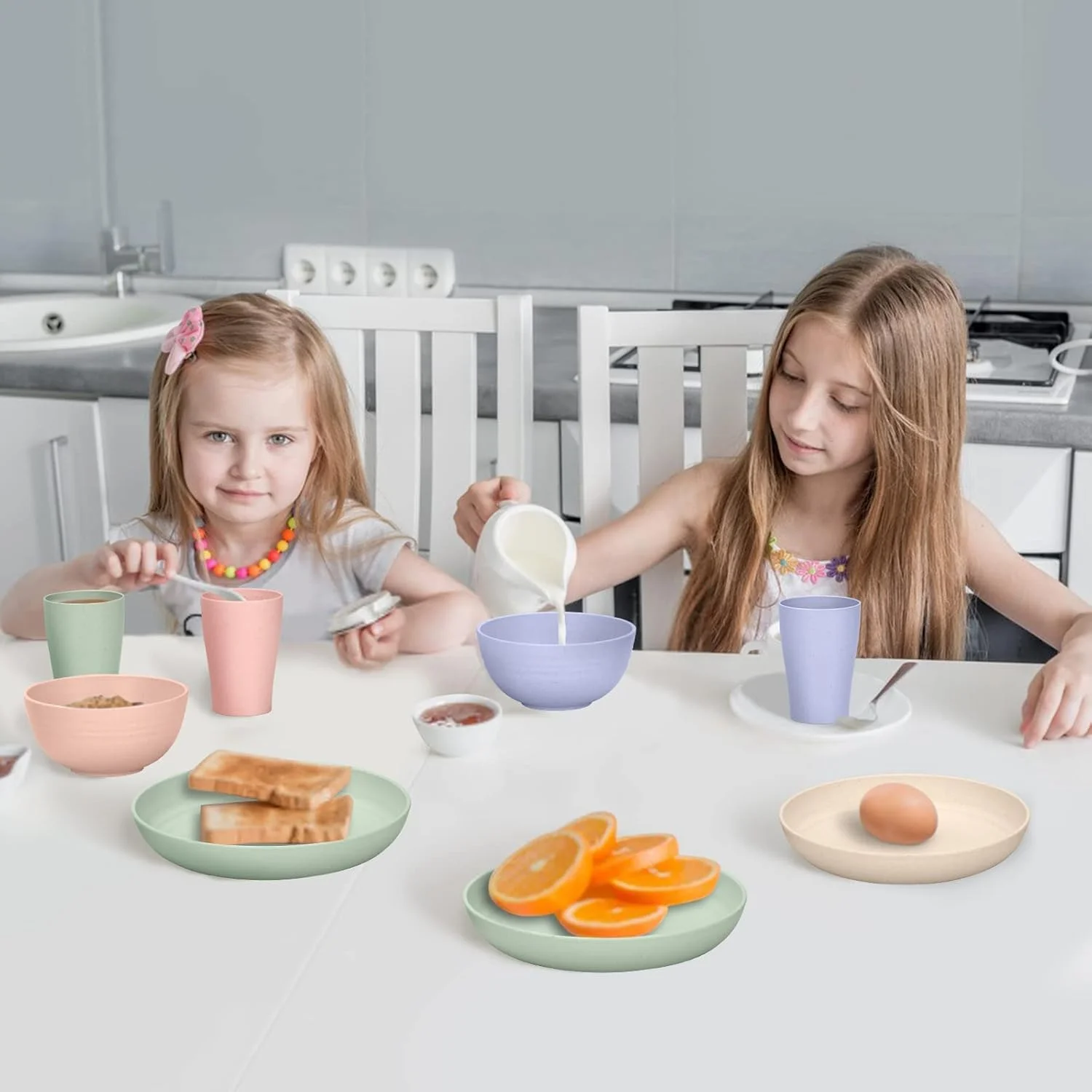 ست ظروف غذاخوری پلاستیکی 28 تکه نشکن KASTWAVE - ست غذاخوری سبک، رنگارنگ و بادوام برای کمپینگ، پیک نیک و موارد دیگر ست ظروف غذاخوری پلاستیکی 28 تکه نشکن KASTWAVE - ست غذاخوری سبک، رنگارنگ و بادوام برای کمپینگ، پیک نیک و موارد دیگر