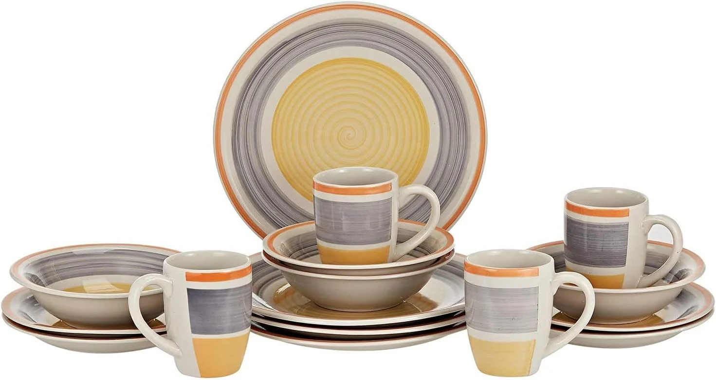 سرویس غذاخوری سنگی هارمونی، چند رنگ، ۱۶ پارچه، RSP_HP1701 سرویس غذاخوری سنگی هارمونی، چند رنگ، ۱۶ پارچه، RSP_HP1701