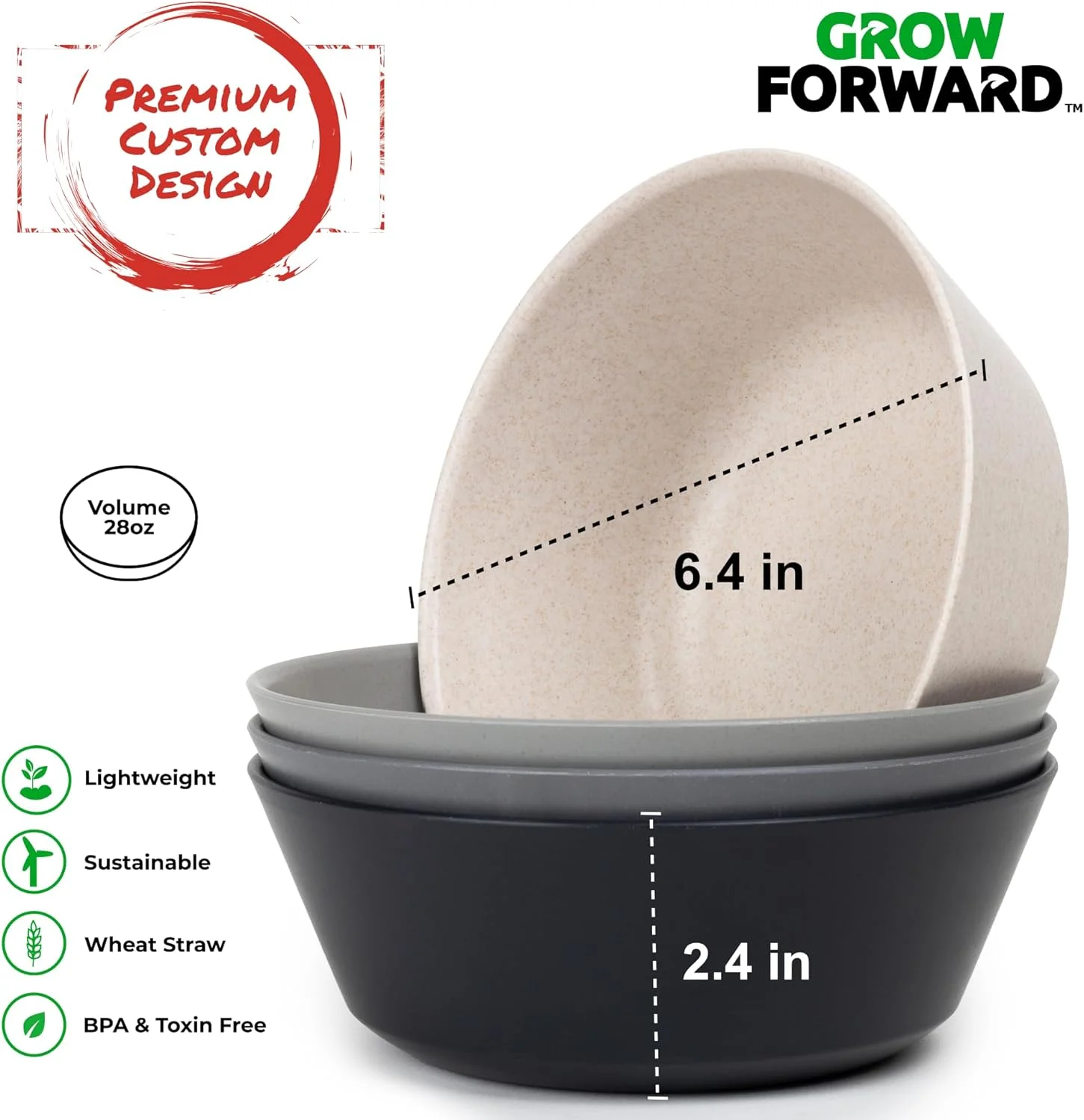 ست ظروف گندم Grow Forward شامل بشقاب و کاسه - ست 8 تکه ظروف گندمی - نشکن و قابل استفاده مجدد، مناسب مایکروویو، مناسب برای فضای باز، ظروف کمپینگ و مسافرتی - Moonlight ست ظروف گندم Grow Forward شامل بشقاب و کاسه - ست 8 تکه ظروف گندمی - نشکن و قابل استفاده مجدد، مناسب مایکروویو، مناسب برای فضای باز، ظروف کمپینگ و مسافرتی - Moonlight