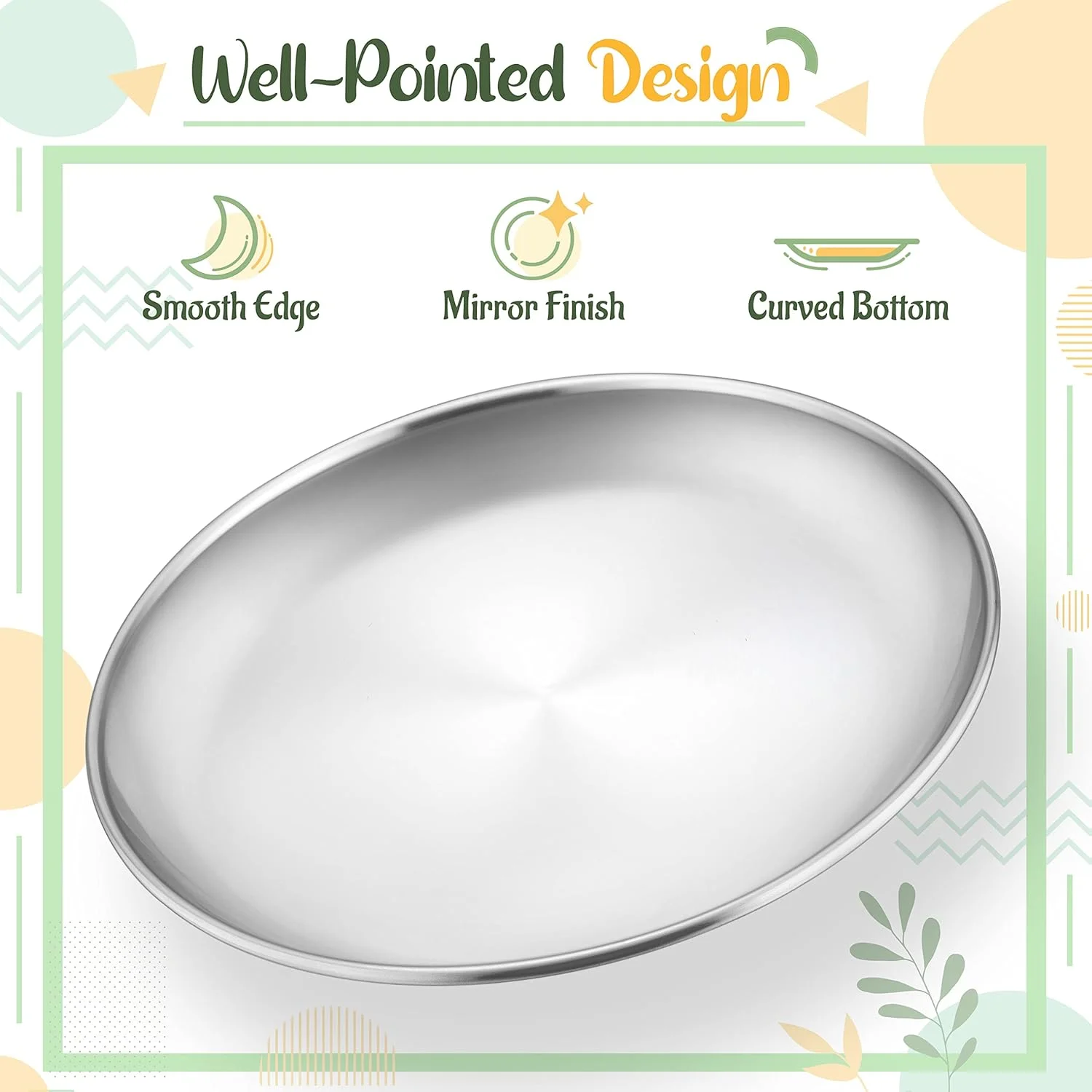 بشقاب استیل 4 تکه HaWare، ظروف فلزی 304 برای شام کودکان و خردسالان، بشقاب های سرو غذاخوری 9 اینچی برای کمپینگ، ظروف غذاخوری قابل استفاده مجدد، نشکن و غیر سمی، قابل شستشو در ماشین ظرفشویی بشقاب استیل 4 تکه HaWare، ظروف فلزی 304 برای شام کودکان و خردسالان، بشقاب های سرو غذاخوری 9 اینچی برای کمپینگ، ظروف غذاخوری قابل استفاده مجدد، نشکن و غیر سمی، قابل شستشو در ماشین ظرفشویی