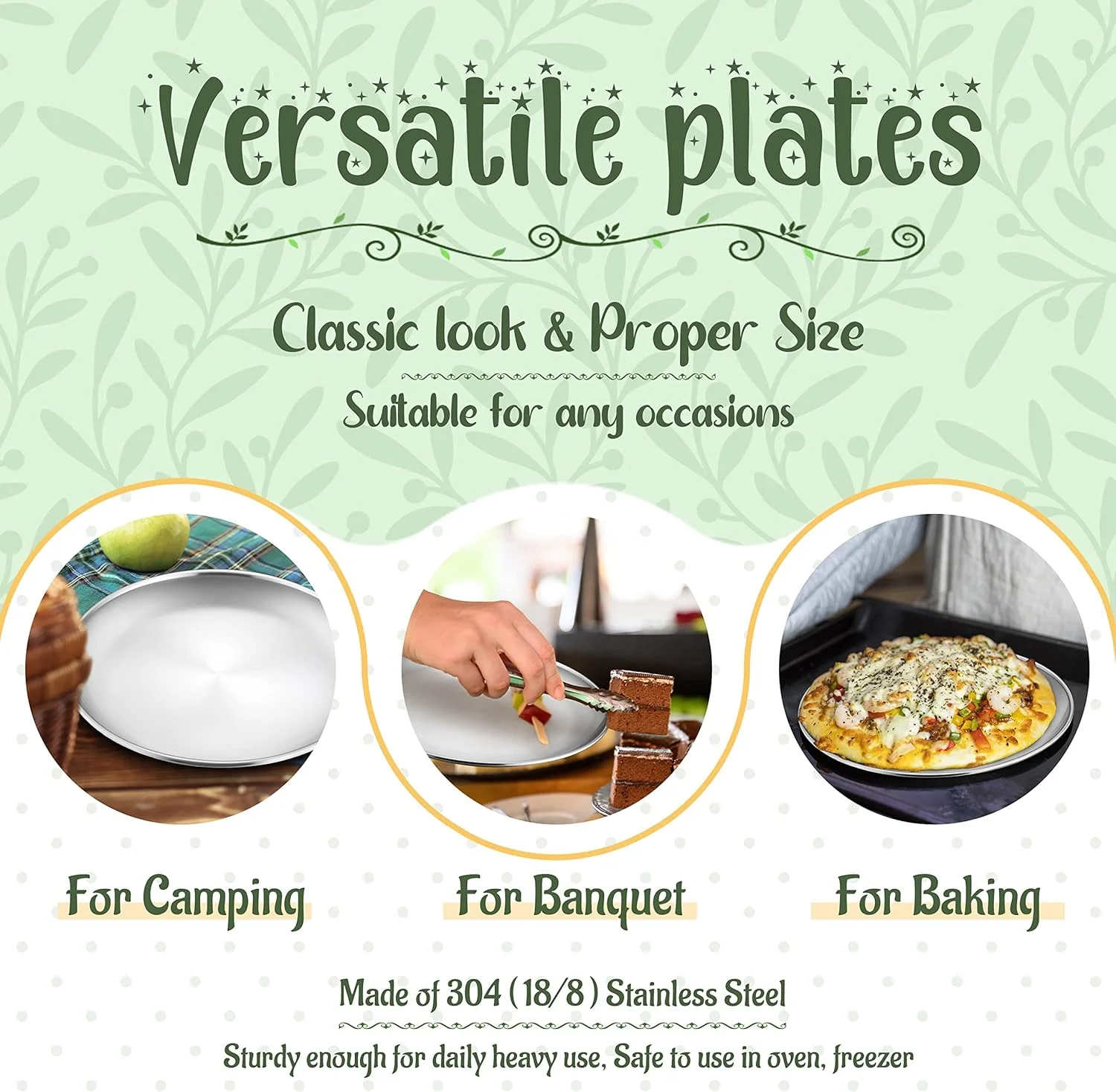 بشقاب استیل 4 تکه HaWare، ظروف فلزی 304 برای شام کودکان و خردسالان، بشقاب های سرو غذاخوری 9 اینچی برای کمپینگ، ظروف غذاخوری قابل استفاده مجدد، نشکن و غیر سمی، قابل شستشو در ماشین ظرفشویی بشقاب استیل 4 تکه HaWare، ظروف فلزی 304 برای شام کودکان و خردسالان، بشقاب های سرو غذاخوری 9 اینچی برای کمپینگ، ظروف غذاخوری قابل استفاده مجدد، نشکن و غیر سمی، قابل شستشو در ماشین ظرفشویی