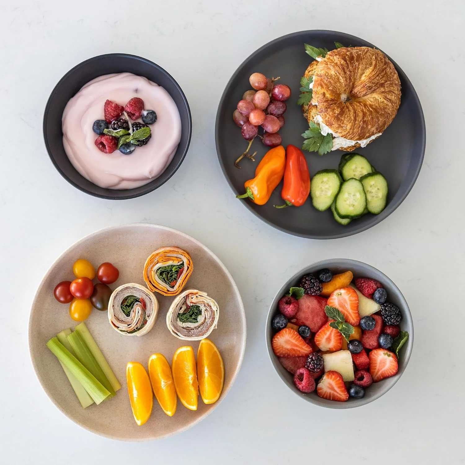 ست ظروف گندم Grow Forward شامل بشقاب و کاسه - ست 8 تکه ظروف گندمی - نشکن و قابل استفاده مجدد، مناسب مایکروویو، مناسب برای فضای باز، ظروف کمپینگ و مسافرتی - Moonlight ست ظروف گندم Grow Forward شامل بشقاب و کاسه - ست 8 تکه ظروف گندمی - نشکن و قابل استفاده مجدد، مناسب مایکروویو، مناسب برای فضای باز، ظروف کمپینگ و مسافرتی - Moonlight