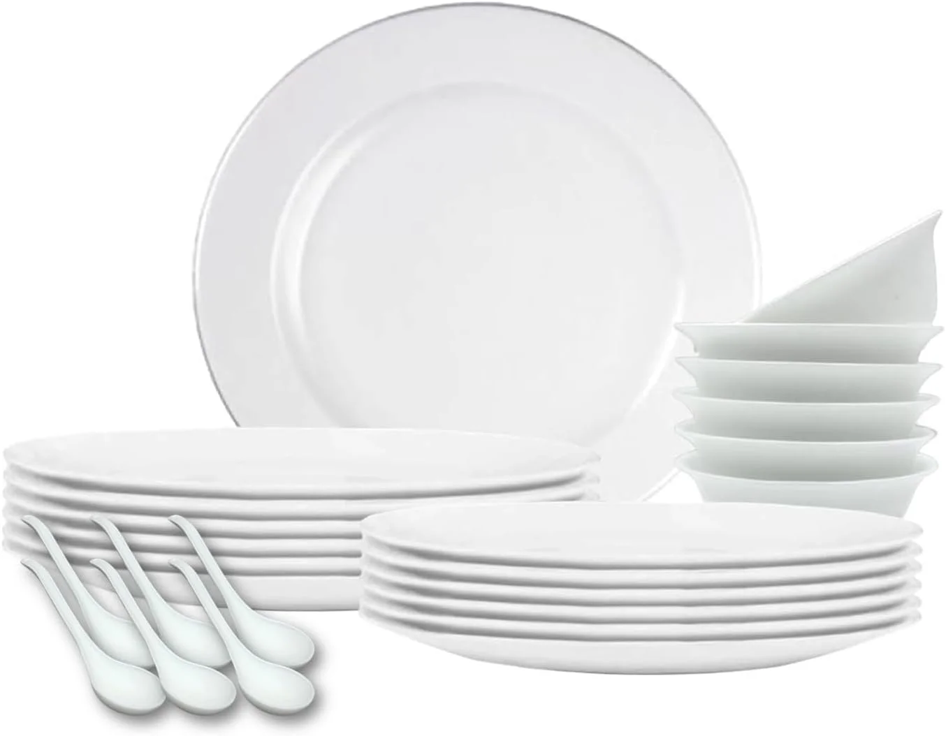 سرویس غذاخوری 24 پارچه اپال هوزی شامل 6 بشقاب غذاخوری، 6 بشقاب دسرخوری، 6 کاسه و 6 قاشق سوپ خوری، قابل شستشو در ماشین ظرفشویی، قابل استفاده در مایکروویو و فریزر، فاقد BPA و مقاوم در برابر حرارت سرویس غذاخوری 24 پارچه اپال هوزی شامل 6 بشقاب غذاخوری، 6 بشقاب دسرخوری، 6 کاسه و 6 قاشق سوپ خوری، قابل شستشو در ماشین ظرفشویی، قابل استفاده در مایکروویو و فریزر، فاقد BPA و مقاوم در برابر حرارت