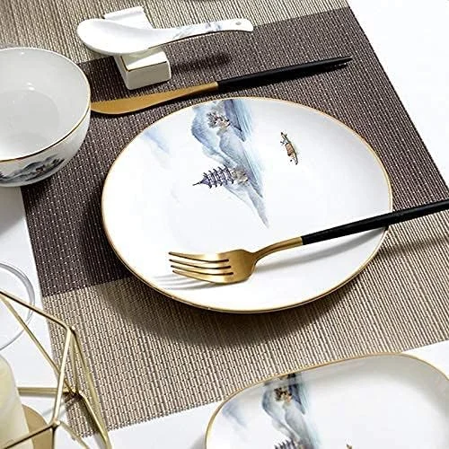 ست ظروف غذاخوری چینی استخوانی خانگی، کاسه و بشقاب سرامیکی، فنجان و نعلبکی، ست ظروف هتل به سبک چینی، ست ظروف آب زلال و آسمان