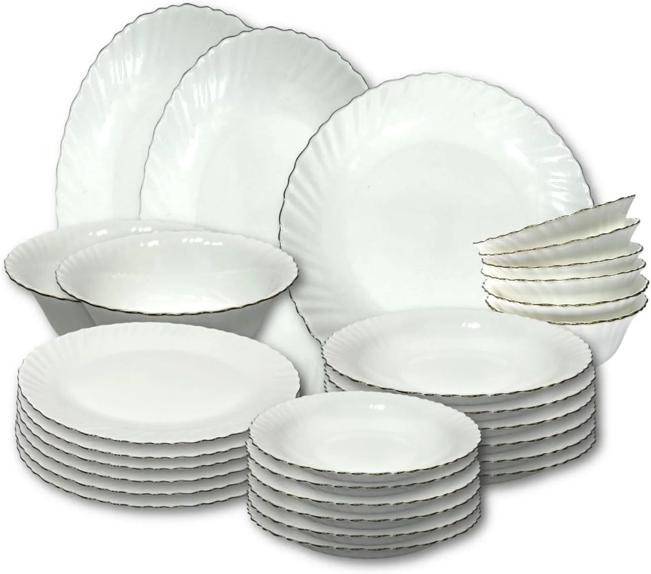 سرویس غذاخوری 36 پارچه اوپال طرح خط طلایی Houzi شامل 8 عدد بشقاب غذاخوری، 8 عدد بشقاب دسر، 8 عدد بشقاب سوپ، 8 عدد کاسه، 2 عدد کاسه سرو، 2 عدد دیس سرو، مناسب برای استفاده در مایکروویو، ماشین ظرفشویی و فریزر، فاقد BPA سرویس غذاخوری 36 پارچه اوپال طرح خط طلایی Houzi شامل 8 عدد بشقاب غذاخوری، 8 عدد بشقاب دسر، 8 عدد بشقاب سوپ، 8 عدد کاسه، 2 عدد کاسه سرو، 2 عدد دیس سرو، مناسب برای استفاده در مایکروویو، ماشین ظرفشویی و فریزر، فاقد BPA