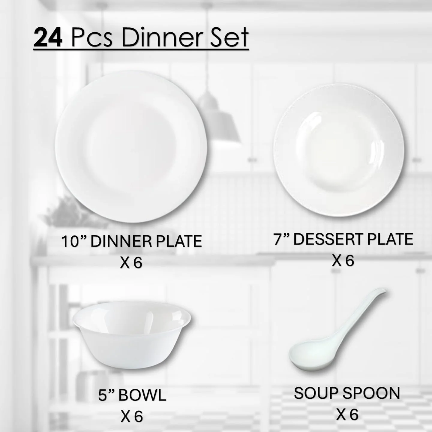 سرویس غذاخوری 24 پارچه اپال هوزی شامل 6 بشقاب غذاخوری، 6 بشقاب دسرخوری، 6 کاسه و 6 قاشق سوپ خوری، قابل شستشو در ماشین ظرفشویی، قابل استفاده در مایکروویو و فریزر، فاقد BPA و مقاوم در برابر حرارت سرویس غذاخوری 24 پارچه اپال هوزی شامل 6 بشقاب غذاخوری، 6 بشقاب دسرخوری، 6 کاسه و 6 قاشق سوپ خوری، قابل شستشو در ماشین ظرفشویی، قابل استفاده در مایکروویو و فریزر، فاقد BPA و مقاوم در برابر حرارت