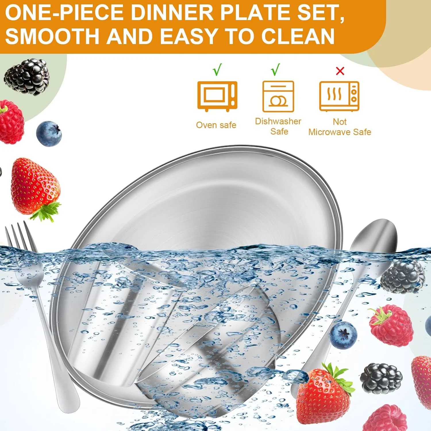 ست ظروف استیل 50 پارچه Jinei شامل 10 بشقاب استیل، 10 کاسه، 10 فنجان، 10 قاشق، 10 چنگال، قابل شستشو در ماشین ظرفشویی، ست بادوام غذاخوری برای مسافرت، کمپینگ و منزل ست ظروف استیل 50 پارچه Jinei شامل 10 بشقاب استیل، 10 کاسه، 10 فنجان، 10 قاشق، 10 چنگال، قابل شستشو در ماشین ظرفشویی، ست بادوام غذاخوری برای مسافرت، کمپینگ و منزل