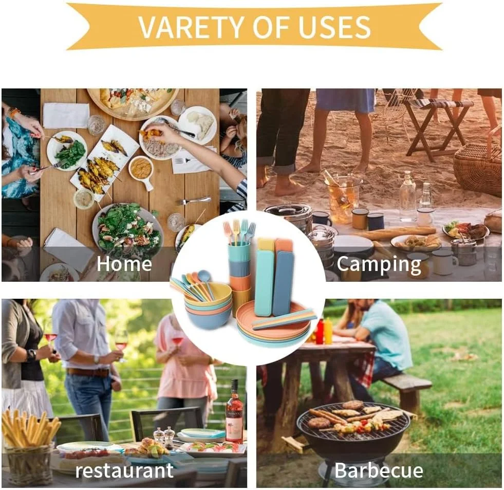 ست ظروف غذاخوری نی گندم Jimmyclouds، ست لوازم غذاخوری، ظروف غذاخوری نشکن برای کودکان، بشقاب غذاخوری، بشقاب دسر، کاسه غلات، فنجان، ظروف کمپینگ در فضای باز، سرویس برای 4 نفر (32 تکه) ست ظروف غذاخوری نی گندم Jimmyclouds، ست لوازم غذاخوری، ظروف غذاخوری نشکن برای کودکان، بشقاب غذاخوری، بشقاب دسر، کاسه غلات، فنجان، ظروف کمپینگ در فضای باز، سرویس برای 4 نفر (32 تکه)