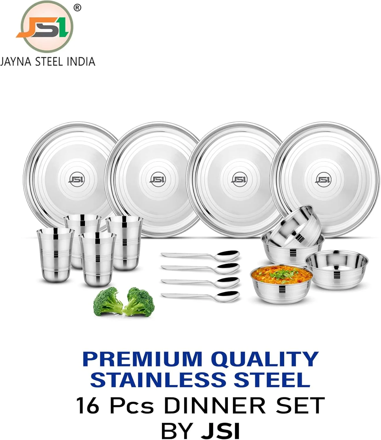 سرویس غذاخوری استیل 16 پارچه JSI، کیفیت سنگین، ایمن برای مواد غذایی، بدون BPA، سرویس ظروف استیل برای آشپزخانه، زیبایی بخش میز غذاخوری شما، قابل شستشو در ماشین ظرفشویی، ضد زنگ، قابل استفاده در فریزر سرویس غذاخوری استیل 16 پارچه JSI، کیفیت سنگین، ایمن برای مواد غذایی، بدون BPA، سرویس ظروف استیل برای آشپزخانه، زیبایی بخش میز غذاخوری شما، قابل شستشو در ماشین ظرفشویی، ضد زنگ، قابل استفاده در فریزر