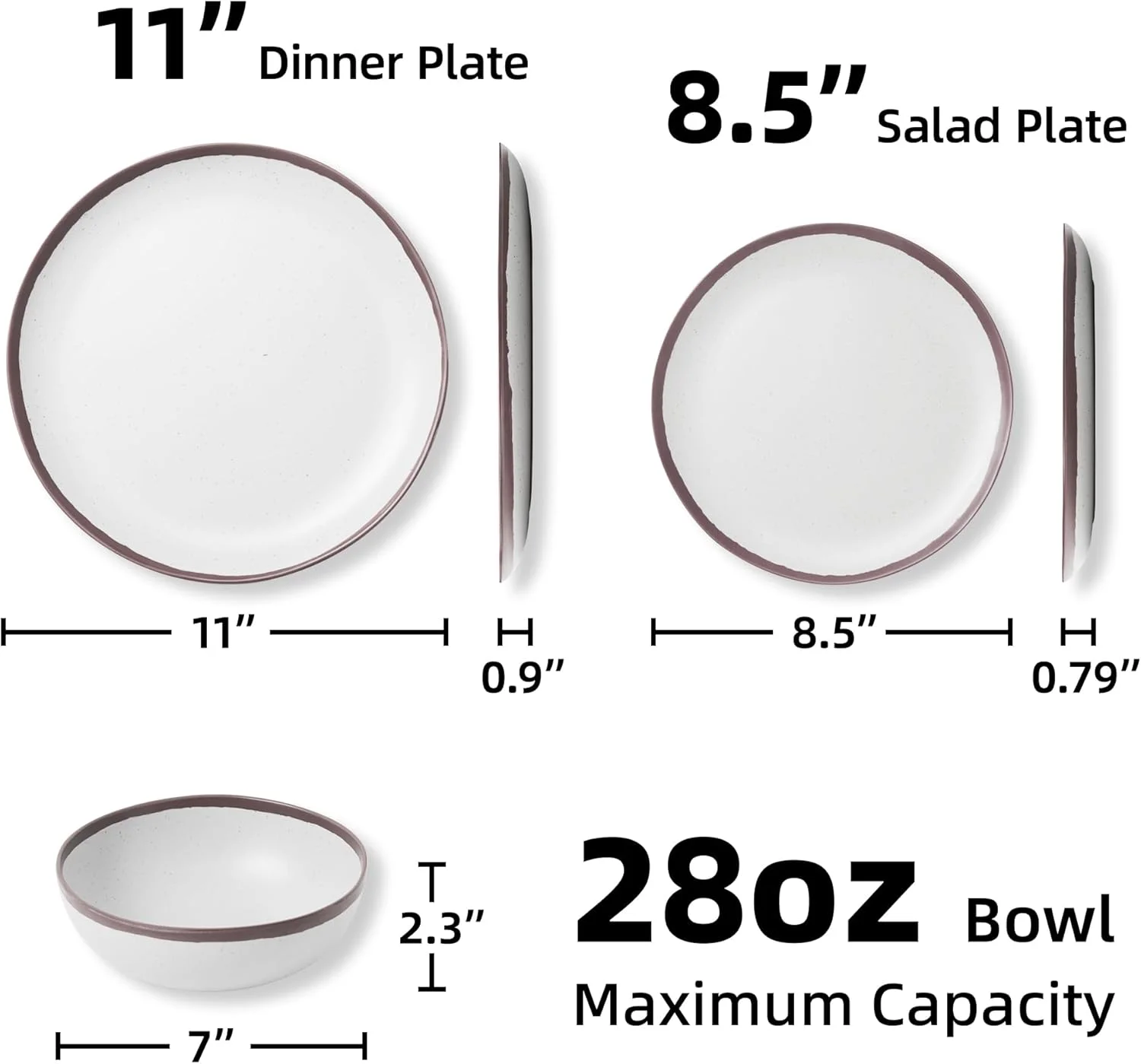 سرویس ظروف غذاخوری ملامین لا جوونتینو با حاشیه بنفش وینتیج، مناسب برای 6 نفر، ست بشقاب و کاسه کمپینگ برای غذاخوری در فضای باز سرویس ظروف غذاخوری ملامین لا جوونتینو با حاشیه بنفش وینتیج، مناسب برای 6 نفر، ست بشقاب و کاسه کمپینگ برای غذاخوری در فضای باز