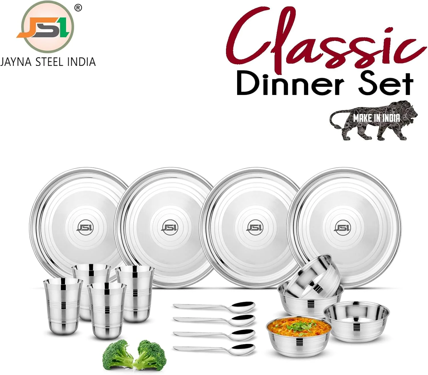 سرویس غذاخوری استیل 16 پارچه JSI، کیفیت سنگین، ایمن برای مواد غذایی، بدون BPA، سرویس ظروف استیل برای آشپزخانه، زیبایی بخش میز غذاخوری شما، قابل شستشو در ماشین ظرفشویی، ضد زنگ، قابل استفاده در فریزر سرویس غذاخوری استیل 16 پارچه JSI، کیفیت سنگین، ایمن برای مواد غذایی، بدون BPA، سرویس ظروف استیل برای آشپزخانه، زیبایی بخش میز غذاخوری شما، قابل شستشو در ماشین ظرفشویی، ضد زنگ، قابل استفاده در فریزر