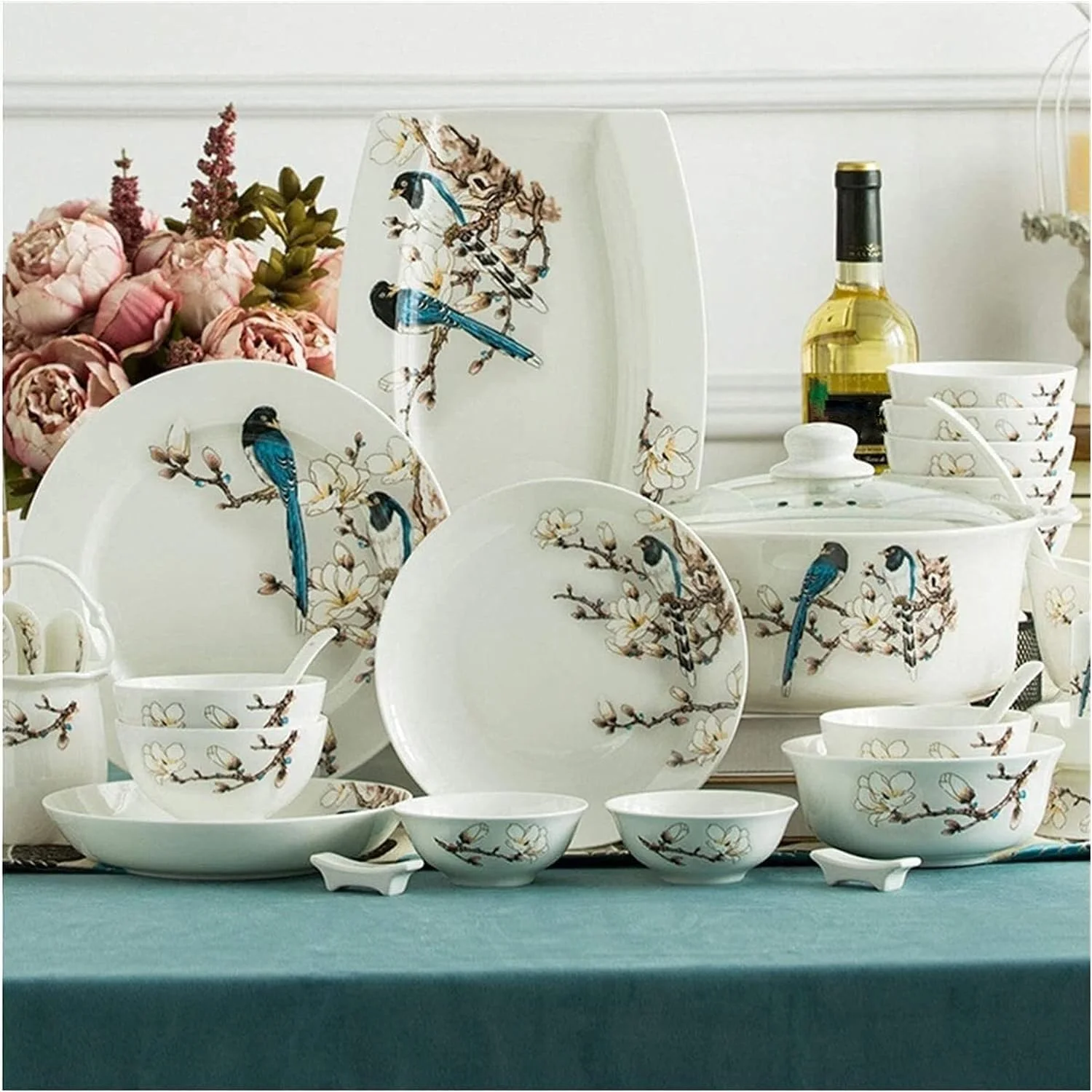 ست ظروف غذاخوری آشپزخانه، ست غذاخوری دکوری خانوادگی، ست ظروف غذاخوری 60 تکه، ظروف سرامیکی چینی، کاسه های چینی استخوانی، بشقاب و ست چاپستیک ست ظروف غذاخوری آشپزخانه، ست غذاخوری دکوری خانوادگی، ست ظروف غذاخوری 60 تکه، ظروف سرامیکی چینی، کاسه های چینی استخوانی، بشقاب و ست چاپستیک