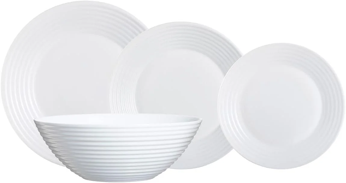 سرویس غذاخوری 19 پارچه لومینارک مدل آرنا سفید سرویس غذاخوری 19 پارچه لومینارک مدل آرنا سفید