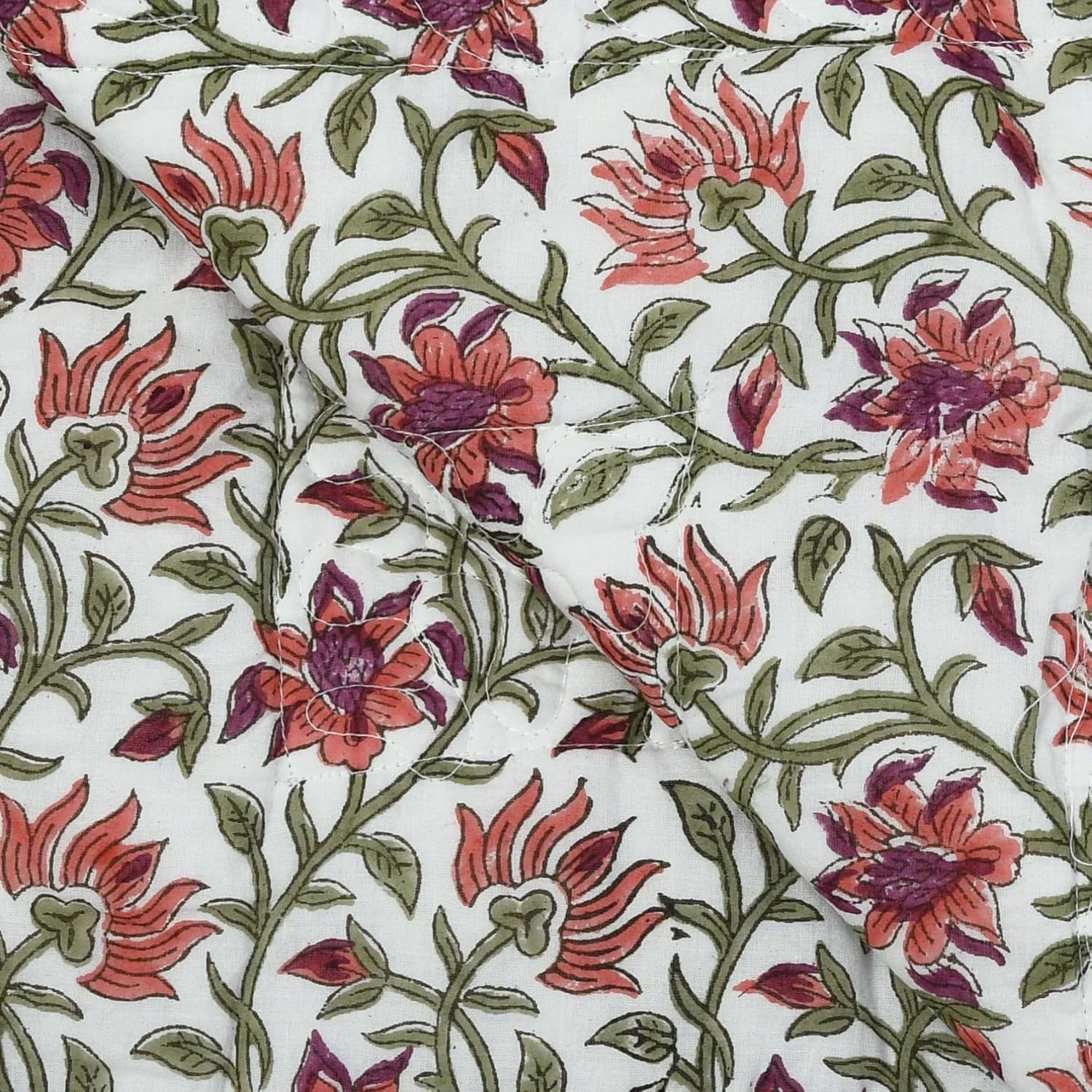 ست لحاف دو نفره ریدی - لحاف چاپی سبک وزن تابستانی - سایز روتختی قرمز و سبز - رو تختی مناسب تمام فصول شامل 1 لحاف، 1 رو بالشتی