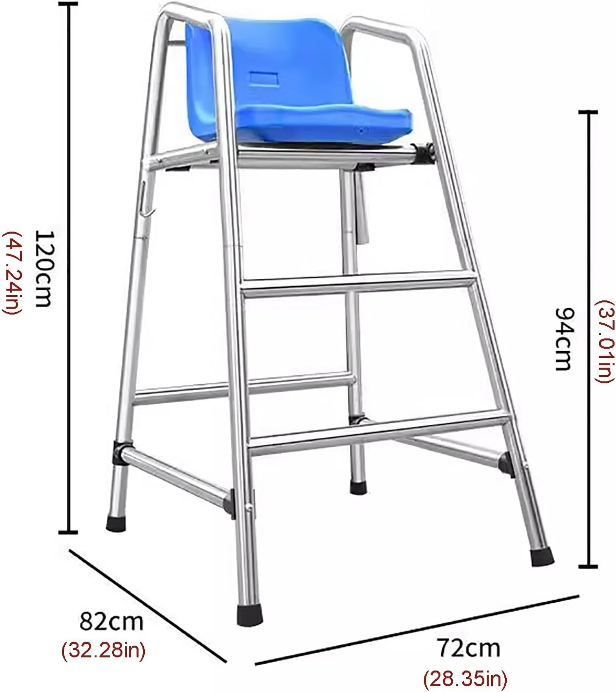 صندلی ناجی استخر، صندلی داور زمین تنیس، نردبان داوری مسابقات با سوراخ نصب چتر (85x100x180 سانتی متر)