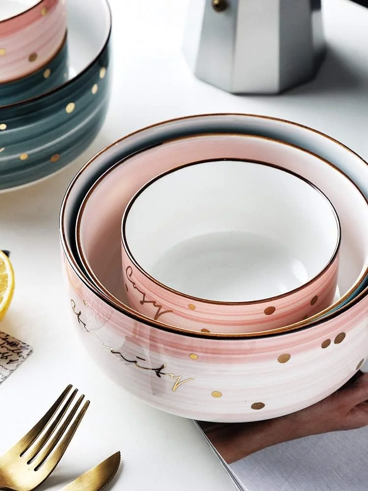 سرویس ظروف غذاخوری لوکس مدرن 48 پارچه، ست بشقاب و کاسه رنگارنگ مناسب برای 8 نفر، سبک وزن، نشکن و قابل شستشو در ماشین ظرفشویی