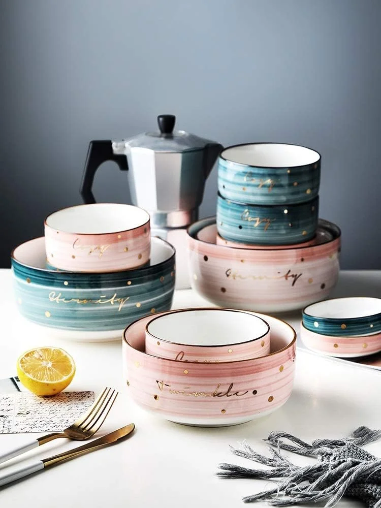 سرویس ظروف غذاخوری لوکس مدرن 48 پارچه، ست بشقاب و کاسه رنگارنگ مناسب برای 8 نفر، سبک وزن، نشکن و قابل شستشو در ماشین ظرفشویی