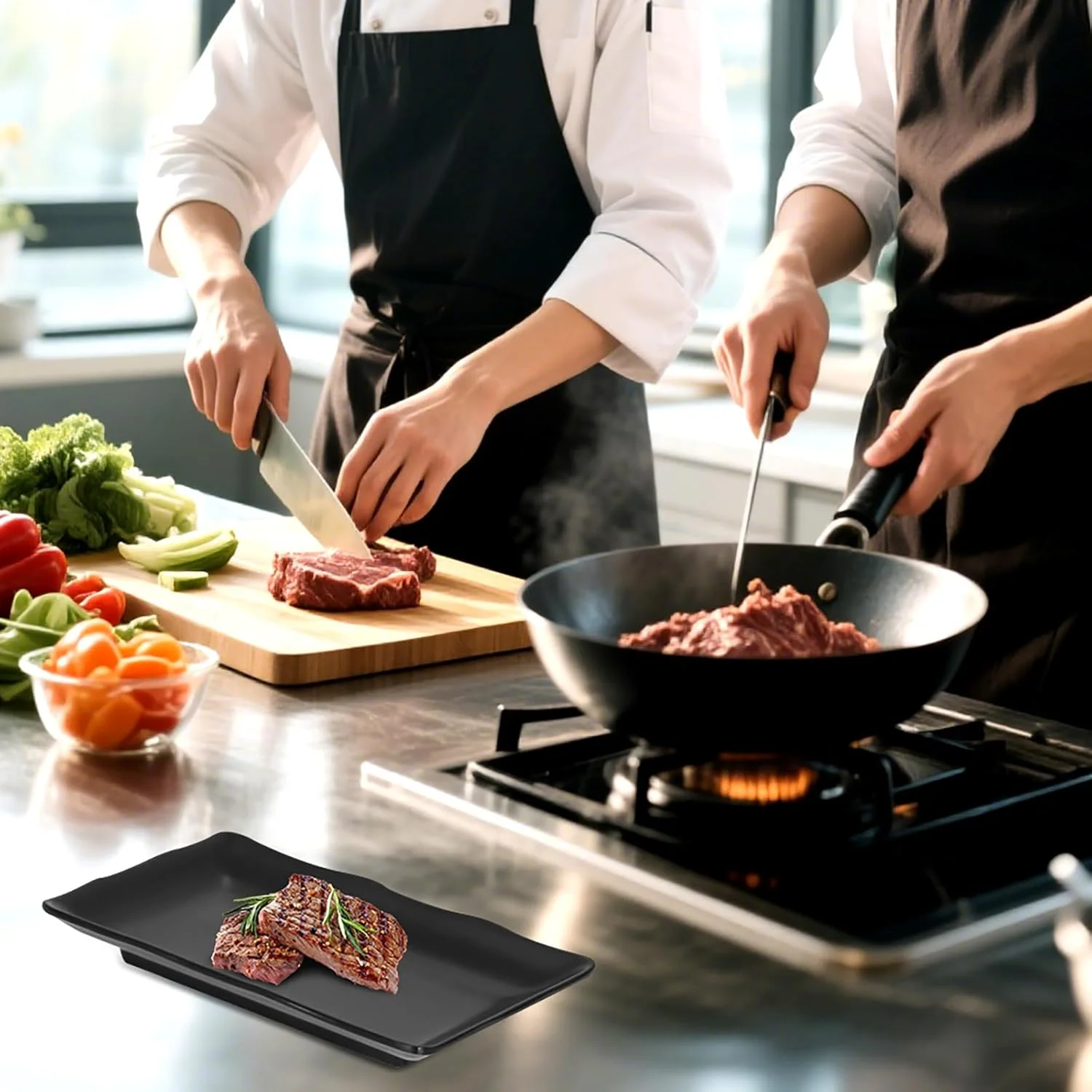 LUPATDY Matte Black Plates Set of 6 Rectangular 20.8 x 13.2 x 2.3 cm Melamine Dinnerware Sets Plastic Dinnerware Set Meat Sushi Snack Salad Suitable for LUPATDY Matte Black Plates Set of 6 Rectangular 20.8 x 13.2 x 2.3 cm Melamine Dinnerware Sets Plastic Dinnerware Set Meat Sushi Snack Salad Suitable for