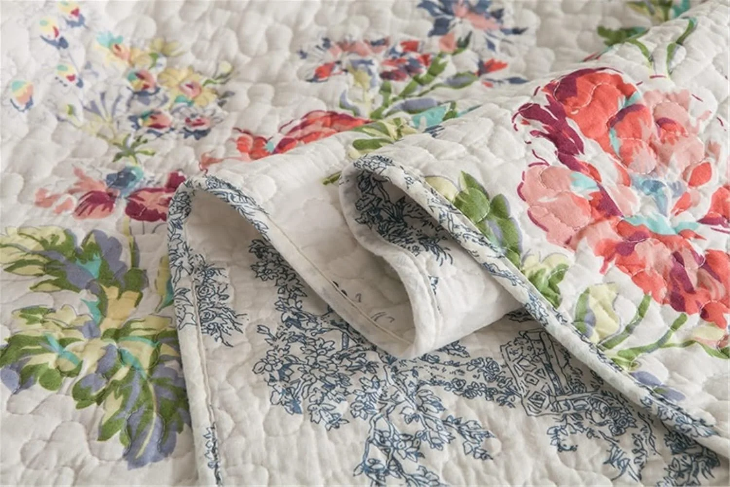 ست روتختی دو تکه پنبه ای دو رو طرح گلدار سبک وزن شامل روتختی و روبالشتی سایز یک نفره 180x220 سانتی متر ست روتختی دو تکه پنبه ای دو رو طرح گلدار سبک وزن شامل روتختی و روبالشتی سایز یک نفره 180x220 سانتی متر
