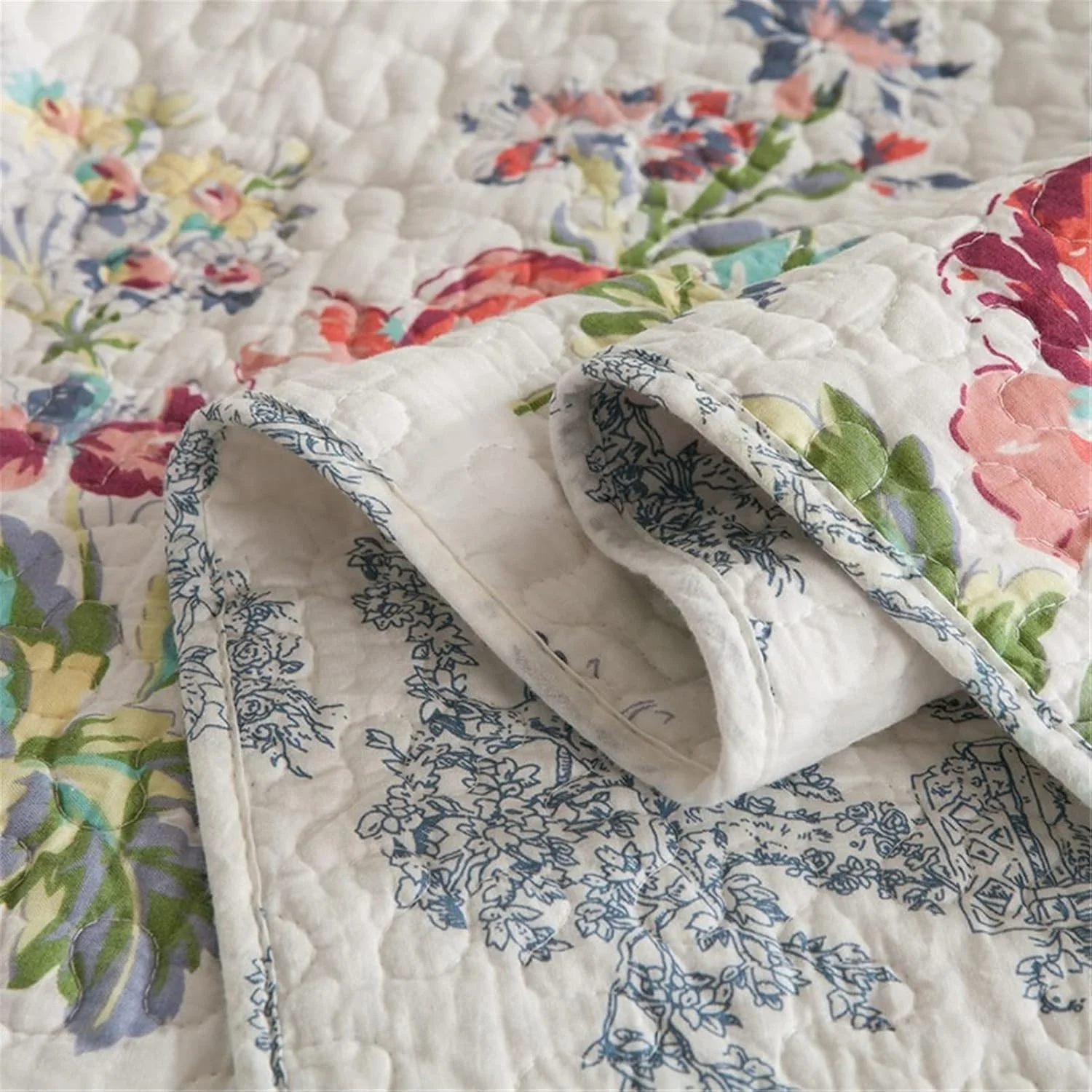 ست روتختی دو تکه پنبه ای دو رو طرح گلدار سبک وزن شامل روتختی و روبالشتی سایز یک نفره 180x220 سانتی متر ست روتختی دو تکه پنبه ای دو رو طرح گلدار سبک وزن شامل روتختی و روبالشتی سایز یک نفره 180x220 سانتی متر