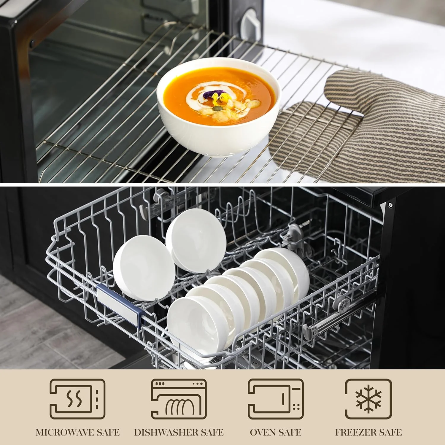 مالاکاسا، سری Regular، ست 8 عددی کاسه ظروف غذاخوری چینی 5 اینچی (12.5 x 12.5 x 6.5 سانتی متر) مالاکاسا، سری Regular، ست 8 عددی کاسه ظروف غذاخوری چینی 5 اینچی (12.5 x 12.5 x 6.5 سانتی متر)