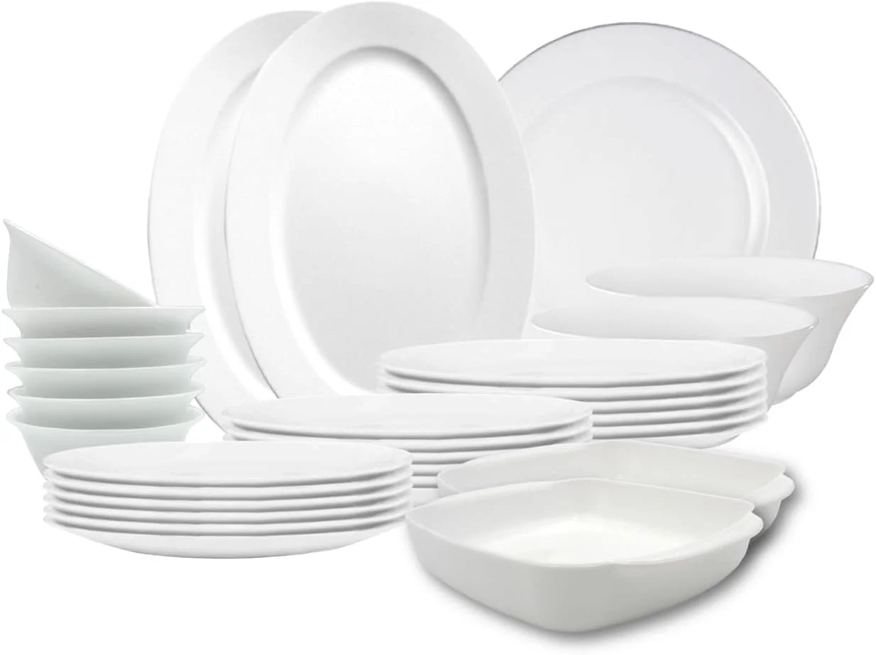 سرویس غذاخوری 38 پارچه مِلریچ از جنس اوپال، قابل شستشو در ماشین ظرفشویی، قابل استفاده در مایکروویو و فریزر، شامل 8 بشقاب غذاخوری، 8 بشقاب دسر، 8 بشقاب سوپ، 8 کاسه، 2 کاسه بزرگ، 2 دیس سرو، 2 سینی گریل، فاقد BPA سرویس غذاخوری 38 پارچه مِلریچ از جنس اوپال، قابل شستشو در ماشین ظرفشویی، قابل استفاده در مایکروویو و فریزر، شامل 8 بشقاب غذاخوری، 8 بشقاب دسر، 8 بشقاب سوپ، 8 کاسه، 2 کاسه بزرگ، 2 دیس سرو، 2 سینی گریل، فاقد BPA