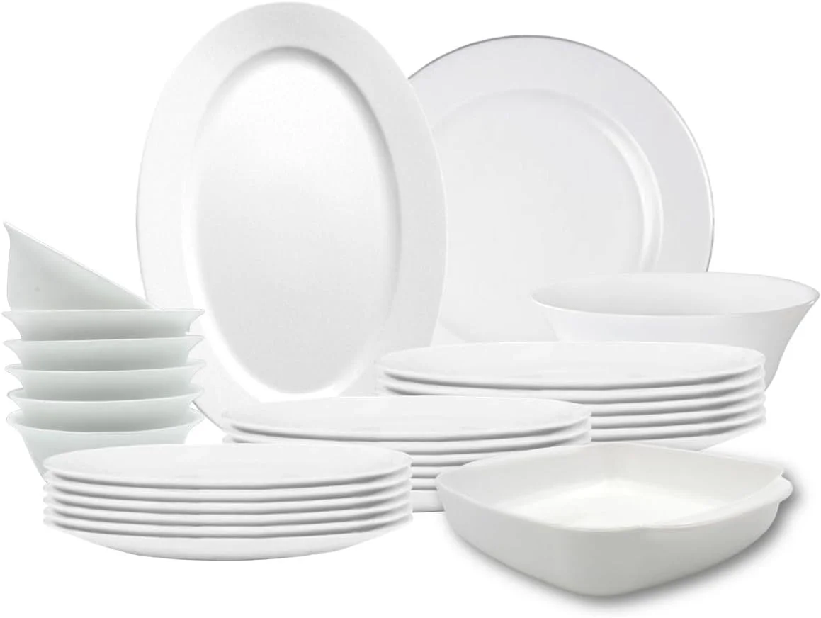 سرویس غذاخوری 36 پارچه مِلریچ از جنس اوپال، قابل شستشو در ماشین ظرفشویی، قابل استفاده در مایکروویو و فریزر، شامل 8 بشقاب غذاخوری، 8 بشقاب دسر، 8 بشقاب سوپ، 8 کاسه، 2 کاسه بزرگ، 1 دیس، 1 سینی گریل، فاقد BPA سرویس غذاخوری 36 پارچه مِلریچ از جنس اوپال، قابل شستشو در ماشین ظرفشویی، قابل استفاده در مایکروویو و فریزر، شامل 8 بشقاب غذاخوری، 8 بشقاب دسر، 8 بشقاب سوپ، 8 کاسه، 2 کاسه بزرگ، 1 دیس، 1 سینی گریل، فاقد BPA