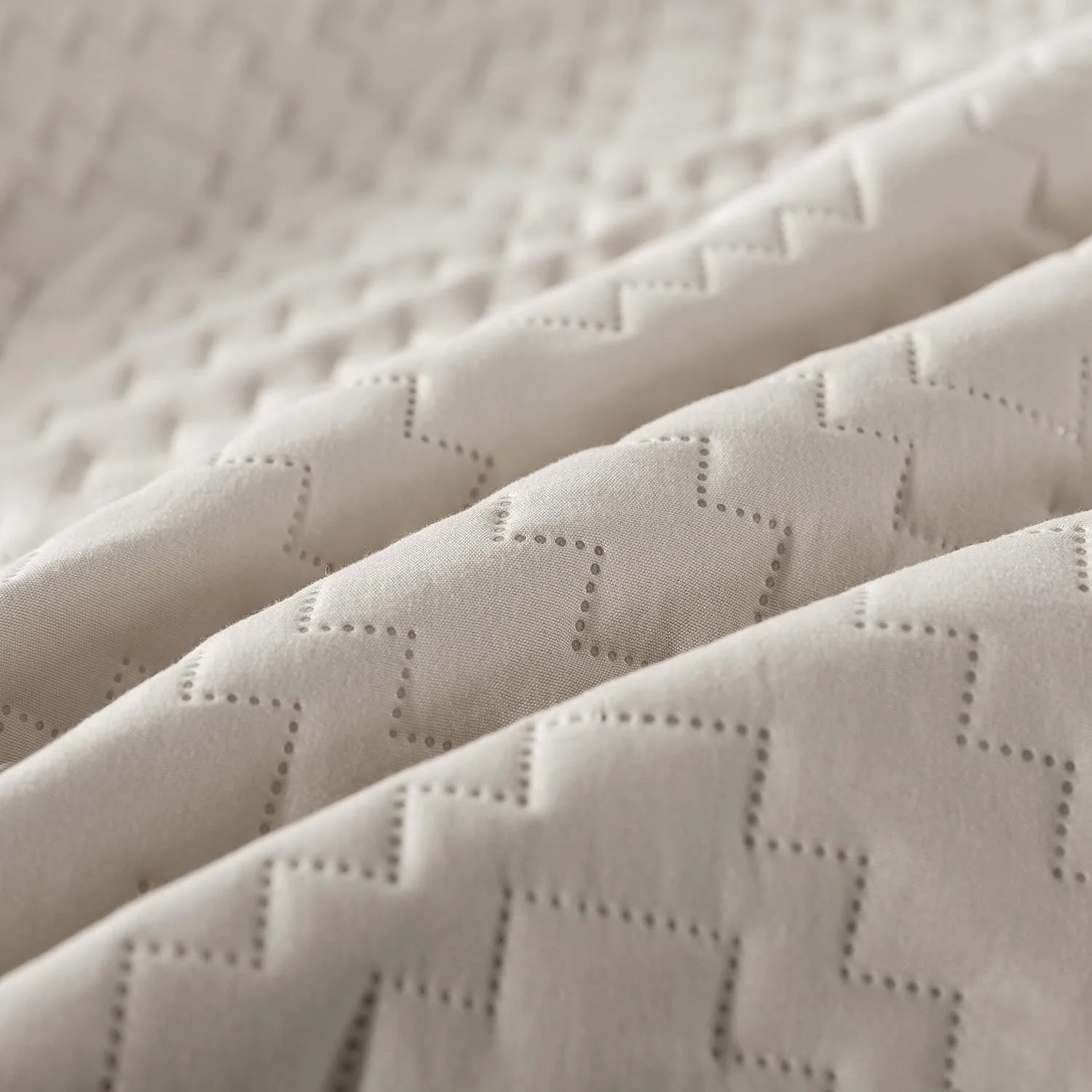 ست روتختی لحاف کرم بژ R.SHARE سایز کوئین با روبالشی، رو تختی نرم و سبک وزن بوهمی، پتوی لحافی نازک مناسب تمام فصول، 3 تکه، 90x90 اینچ