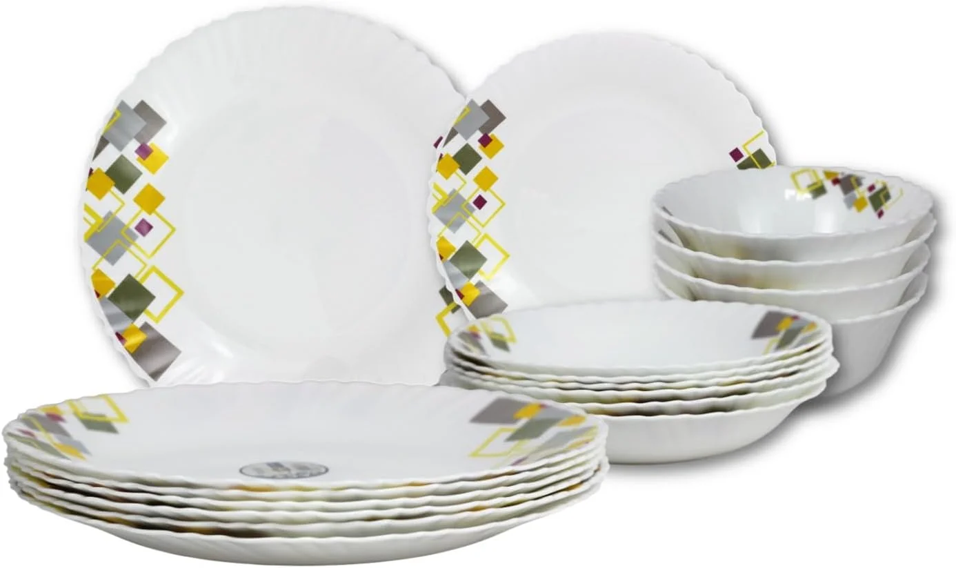 سرویس غذاخوری 12 پارچه مِلریچ از جنس اوپال، شامل بشقاب غذاخوری، بشقاب دسر و کاسه، قابل استفاده در ماشین ظرفشویی و مایکروویو، مقاوم در برابر خراشیدگی، مناسب برای آشپزخانه و رستوران سرویس غذاخوری 12 پارچه مِلریچ از جنس اوپال، شامل بشقاب غذاخوری، بشقاب دسر و کاسه، قابل استفاده در ماشین ظرفشویی و مایکروویو، مقاوم در برابر خراشیدگی، مناسب برای آشپزخانه و رستوران