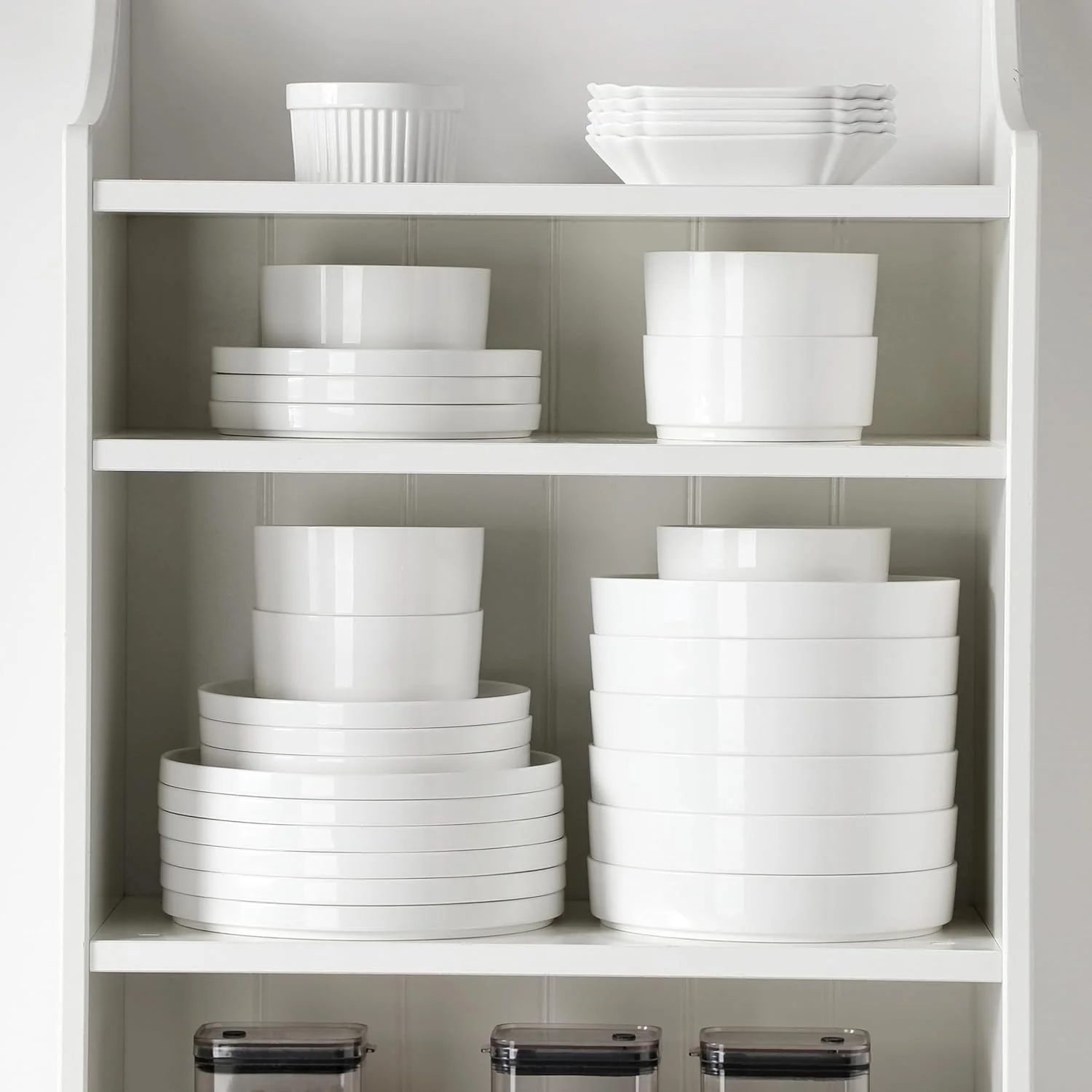 ملا کاسا، سرویس غذاخوری 12 پارچه چینی، ست ظروف سفید مدرن برای 4 نفر، ست بشقاب و کاسه سرو ممتاز، ست ظروف مقاوم در برابر خراش و لب پر شدن، سری LEAH ملا کاسا، سرویس غذاخوری 12 پارچه چینی، ست ظروف سفید مدرن برای 4 نفر، ست بشقاب و کاسه سرو ممتاز، ست ظروف مقاوم در برابر خراش و لب پر شدن، سری LEAH