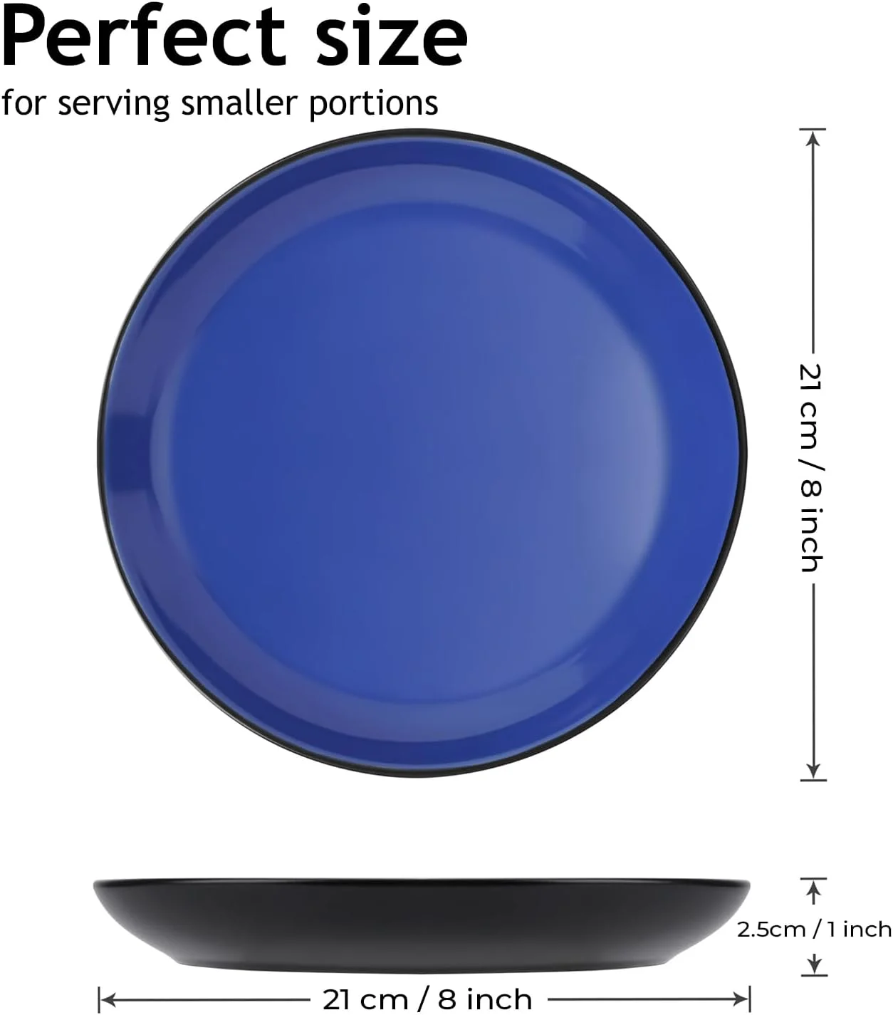 MIAMIO - ست 6 تایی بشقاب/بشقاب غذاخوری سرامیکی سنگی - مجموعه Le Papillon (آبی، 21 سانتی متر) MIAMIO - ست 6 تایی بشقاب/بشقاب غذاخوری سرامیکی سنگی - مجموعه Le Papillon (آبی، 21 سانتی متر)