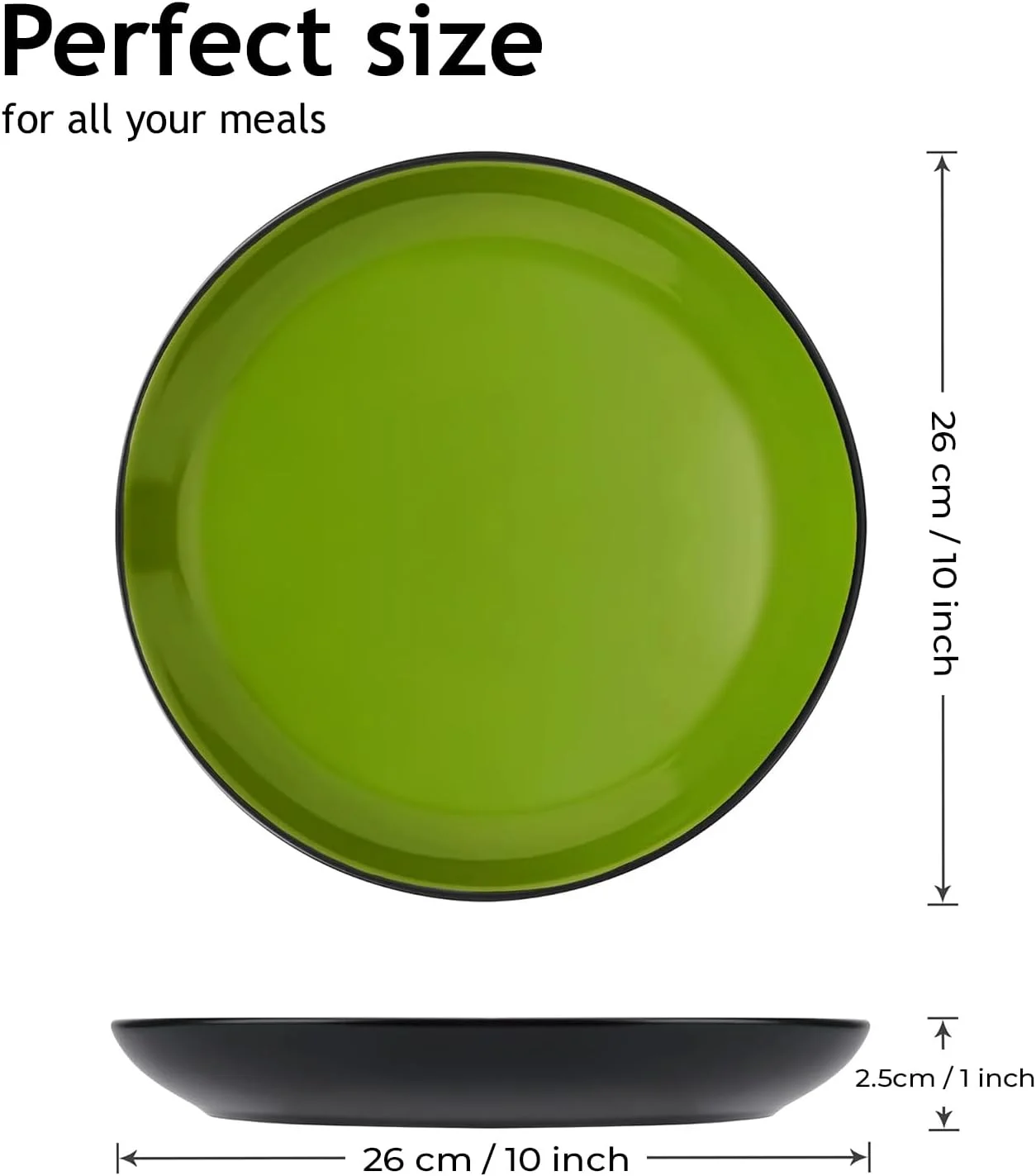 MIAMIO - ست 6 تایی بشقاب/بشقاب غذاخوری سرامیکی سنگی - مجموعه Le Papillon (مخلوط، 26 سانتی متر) MIAMIO - ست 6 تایی بشقاب/بشقاب غذاخوری سرامیکی سنگی - مجموعه Le Papillon (مخلوط، 26 سانتی متر)