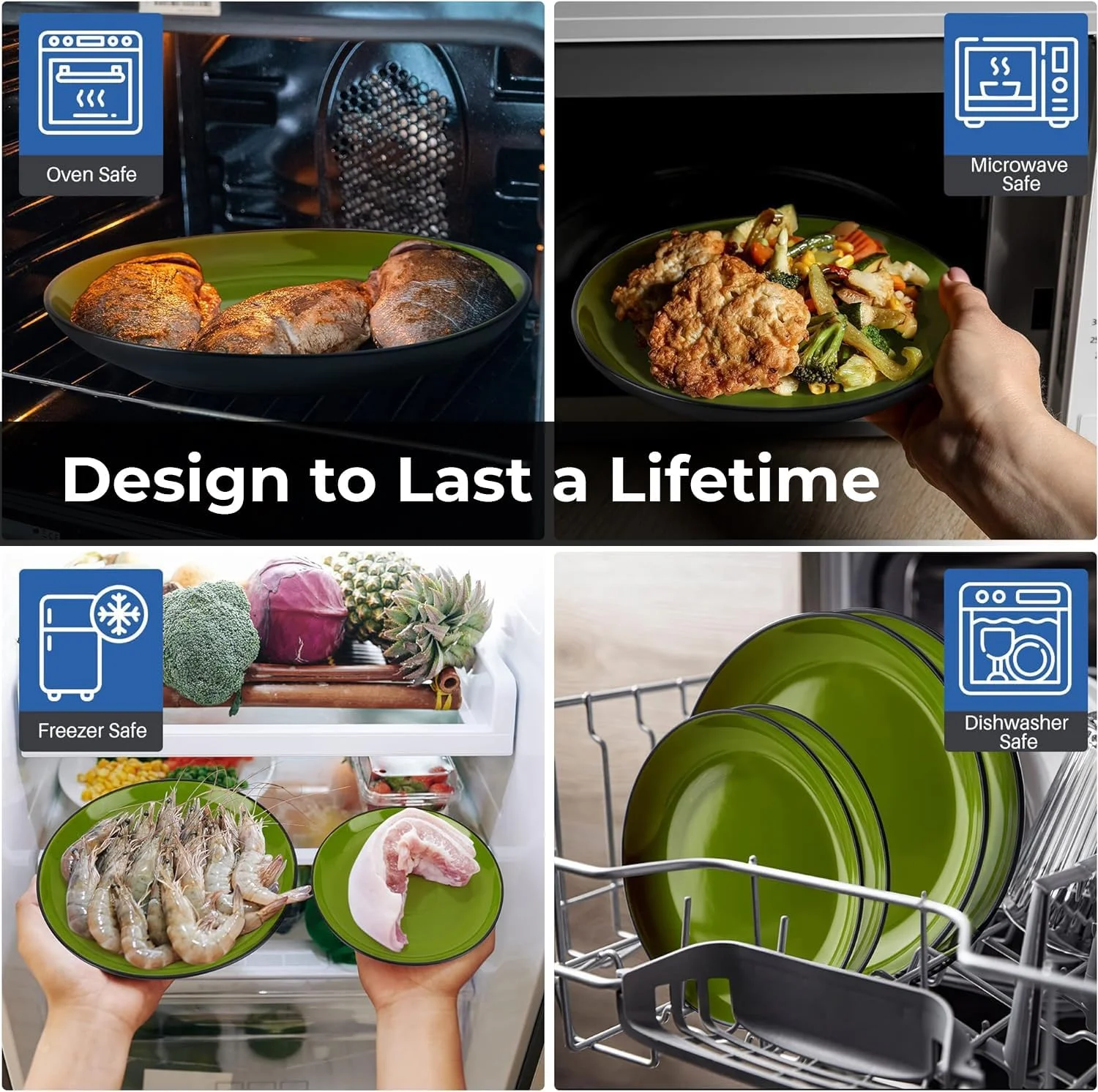 MIAMIO - ست 6 تایی بشقاب/بشقاب غذاخوری سرامیکی سنگی - مجموعه Le Papillon (مخلوط، 26 سانتی متر) MIAMIO - ست 6 تایی بشقاب/بشقاب غذاخوری سرامیکی سنگی - مجموعه Le Papillon (مخلوط، 26 سانتی متر)