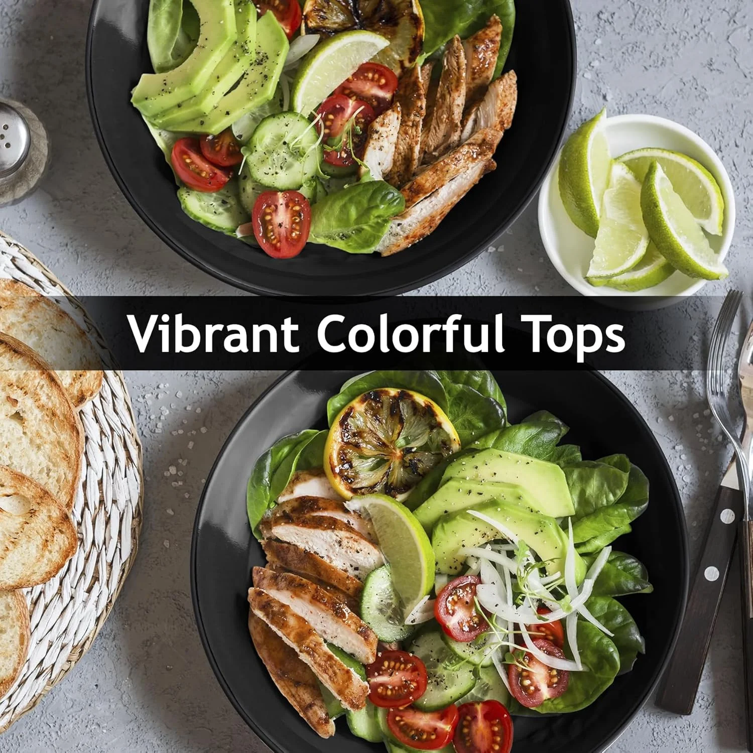 MIAMIO - ست 6 تایی بشقاب/بشقاب غذاخوری سرامیکی سنگی - مجموعه Le Papillon (مشکی، 21 سانتی متر) MIAMIO - ست 6 تایی بشقاب/بشقاب غذاخوری سرامیکی سنگی - مجموعه Le Papillon (مشکی، 21 سانتی متر)