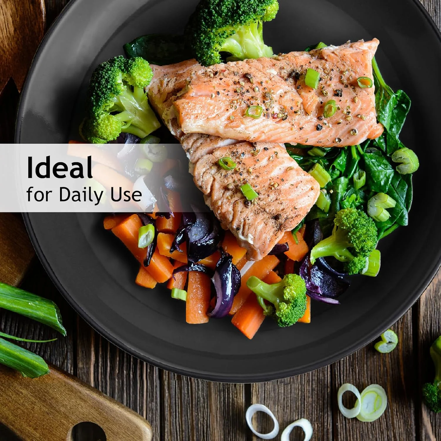 MIAMIO - ست 6 تایی بشقاب/بشقاب غذاخوری سرامیکی سنگی - مجموعه Le Papillon (مشکی، 21 سانتی متر) MIAMIO - ست 6 تایی بشقاب/بشقاب غذاخوری سرامیکی سنگی - مجموعه Le Papillon (مشکی، 21 سانتی متر)