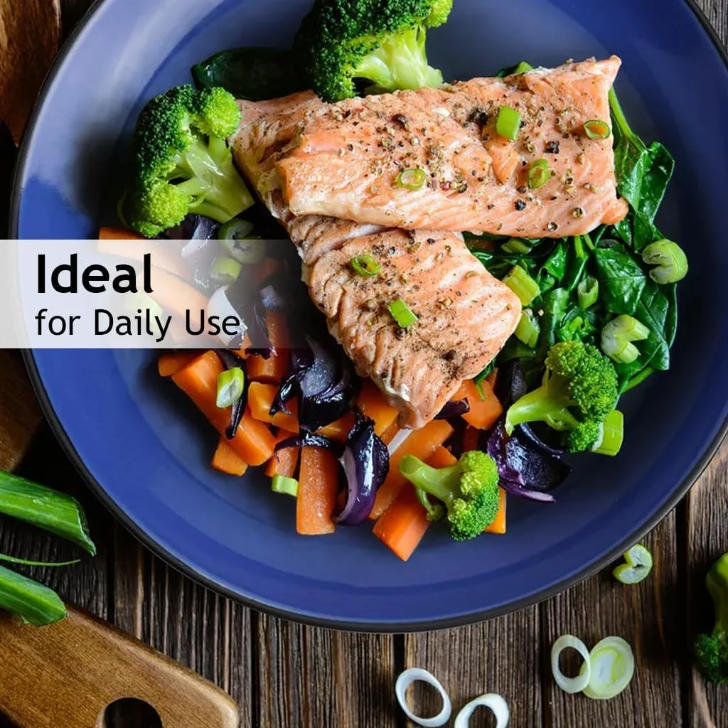 MIAMIO - ست 6 تایی بشقاب/بشقاب غذاخوری سرامیکی سنگی - مجموعه Le Papillon (آبی، 21 سانتی متر) MIAMIO - ست 6 تایی بشقاب/بشقاب غذاخوری سرامیکی سنگی - مجموعه Le Papillon (آبی، 21 سانتی متر)